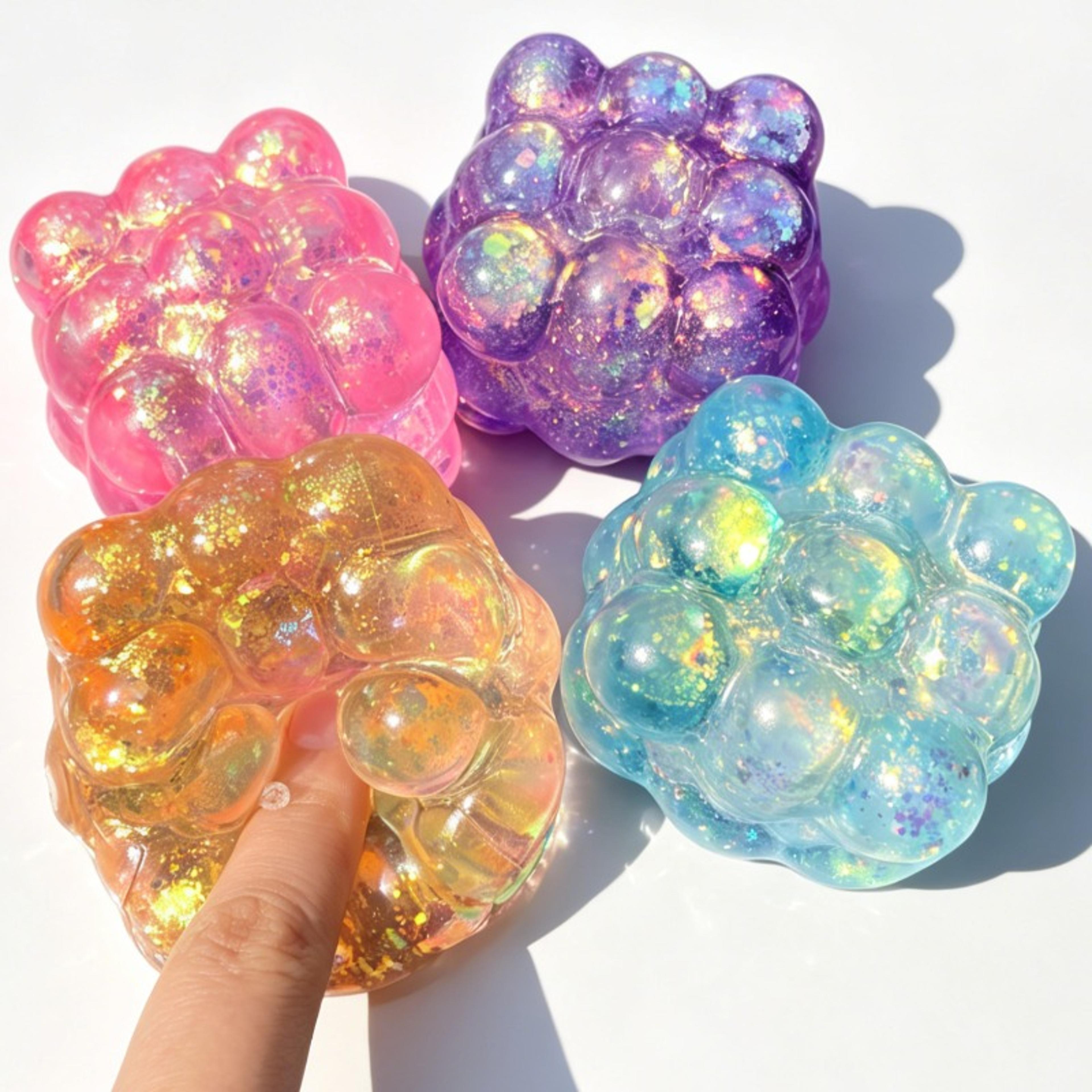glowcube squishy fidget toy glitter stress relief toy with slow rebound sensory squeeze