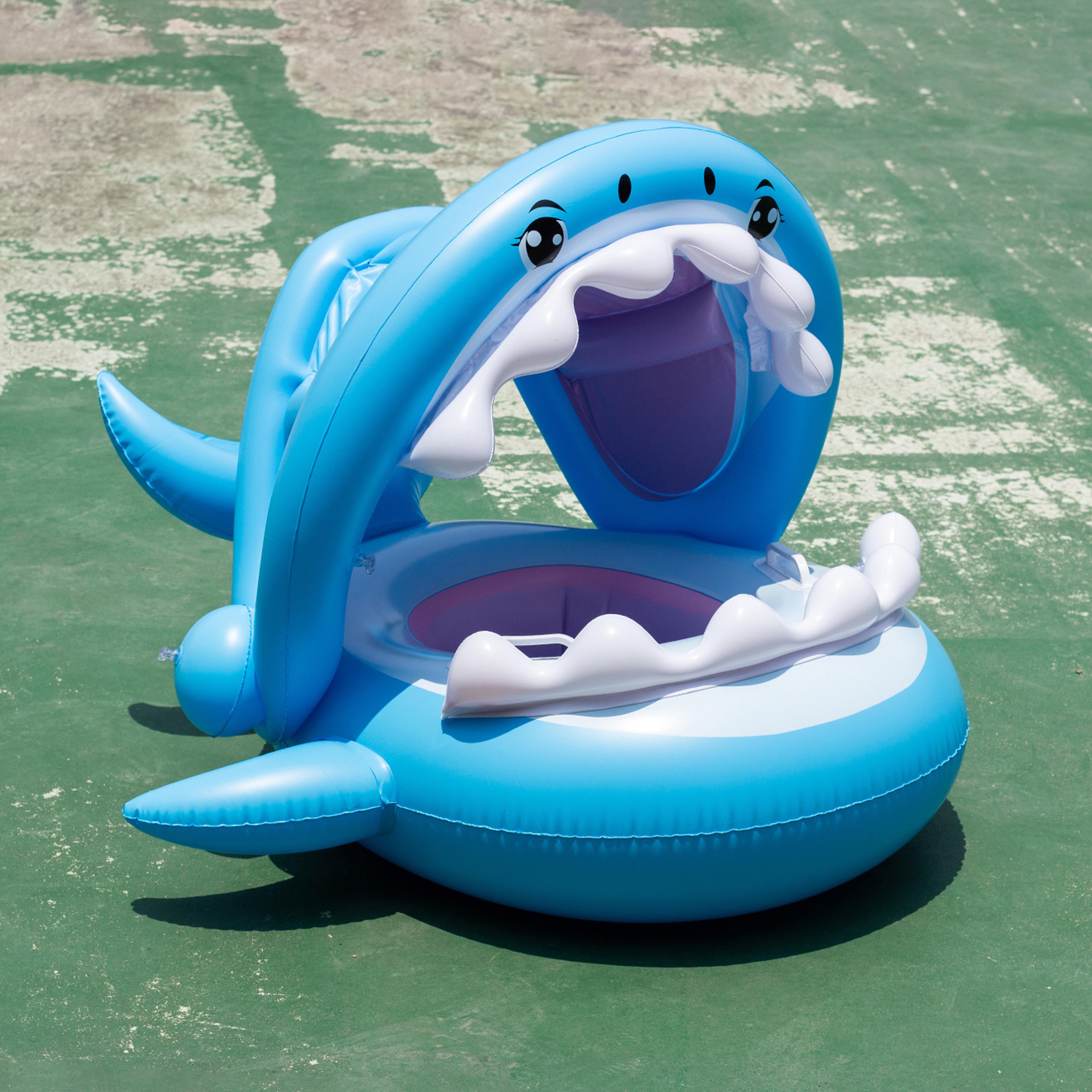 canopy shark float seat for kids portable kids pool float with sunshade