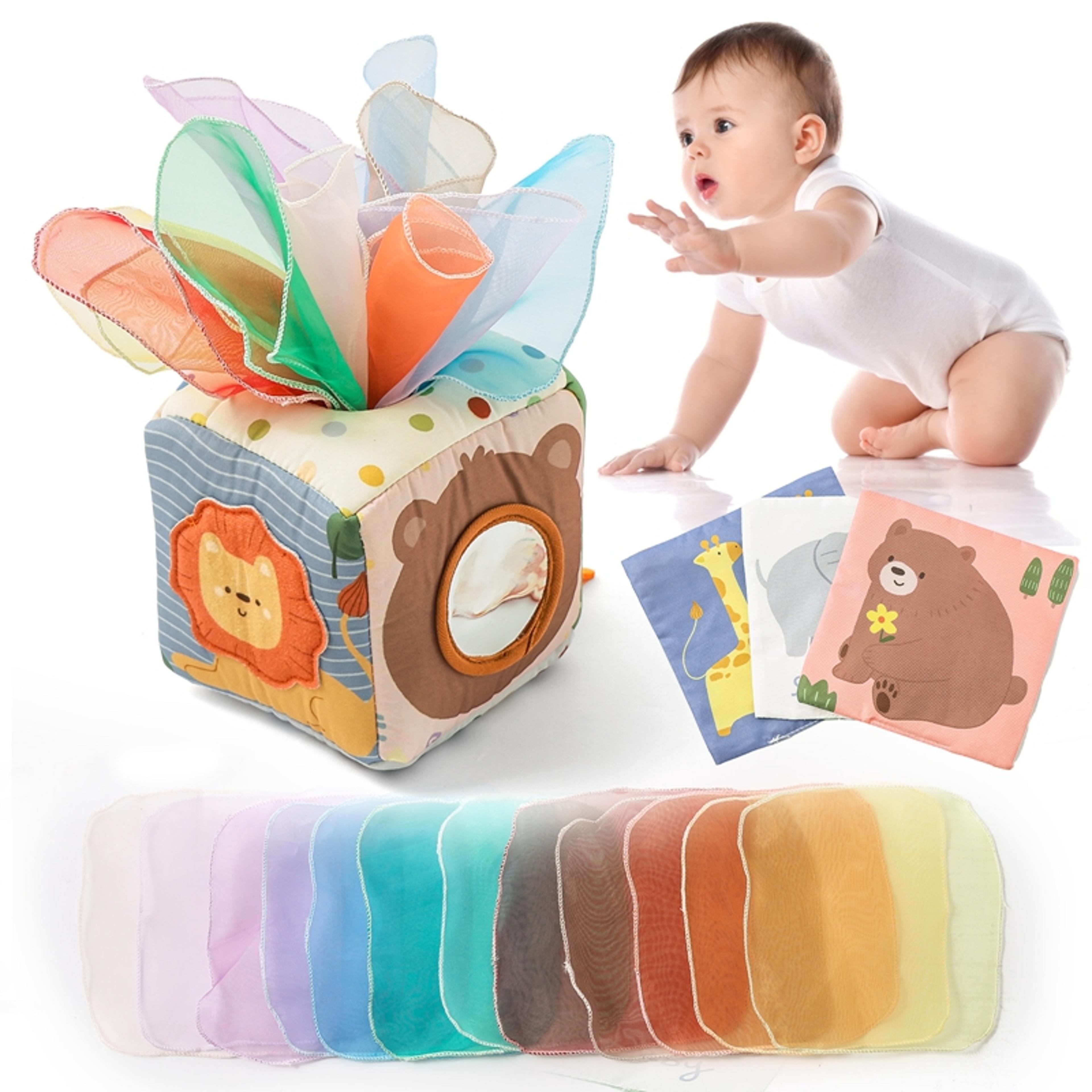 montessori baby sensory tissue box early learning toy for fine motor skill development