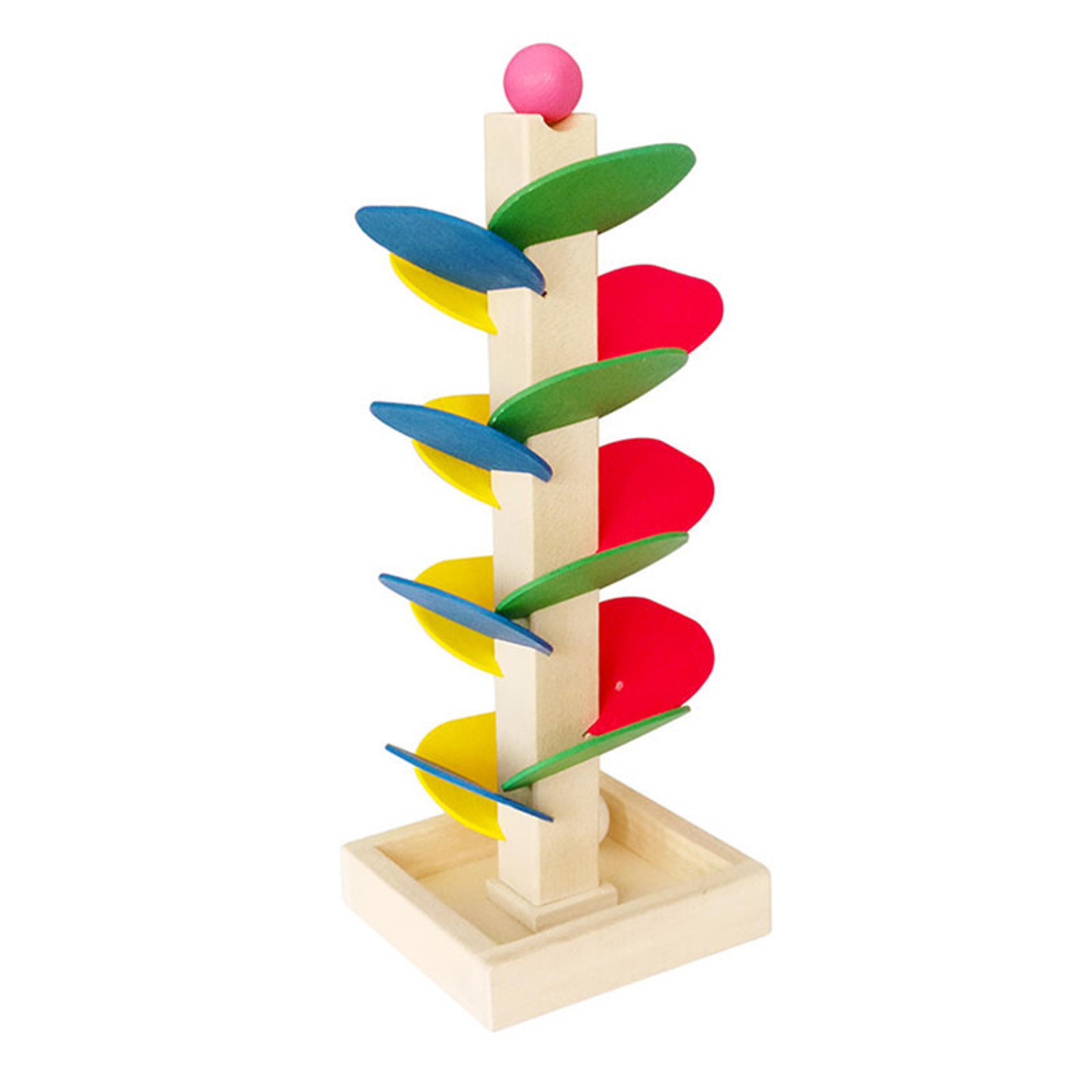 montessori wooden ball tower learning toy for toddlers fine motor skills tree track game