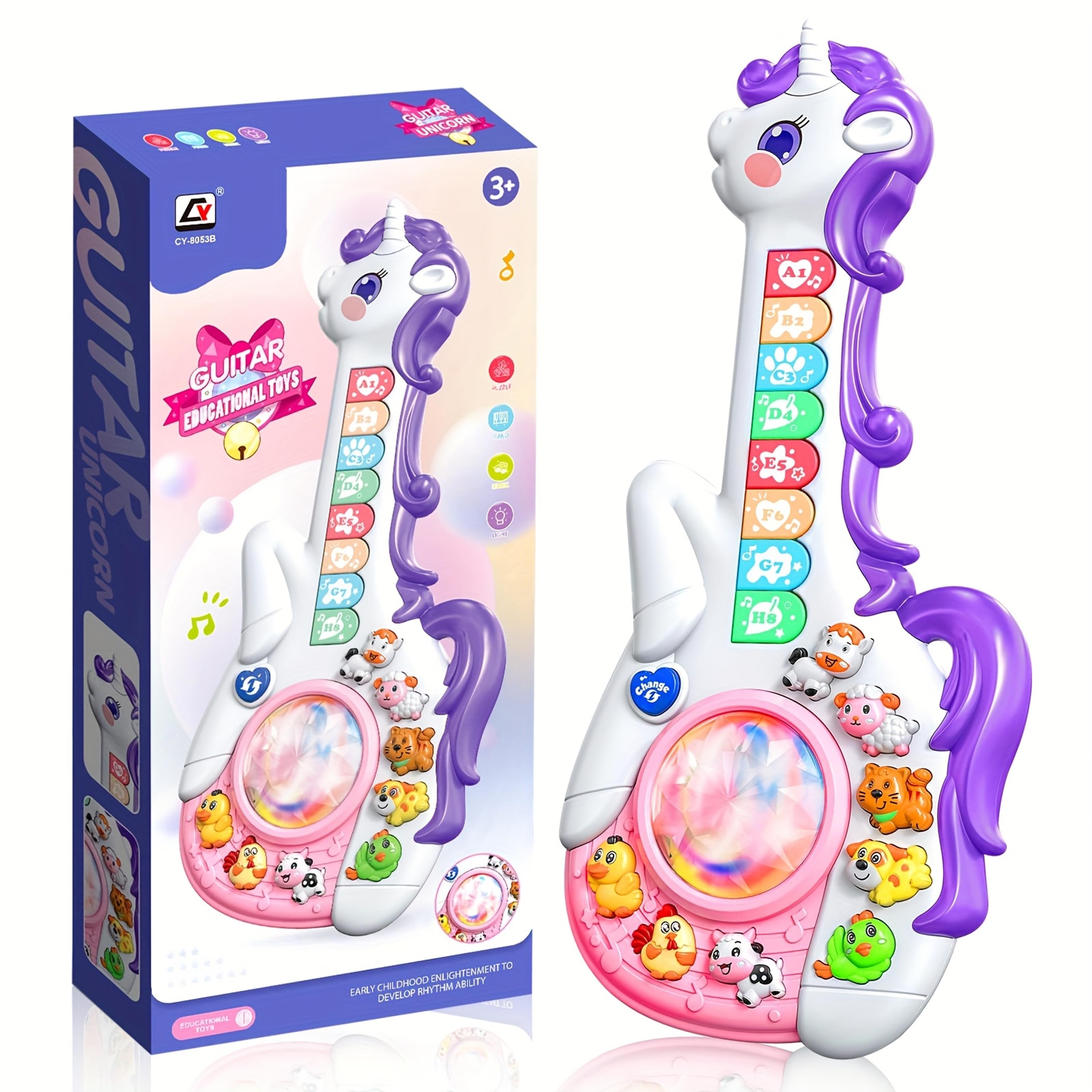 unicorn kids musical guitar educational music toy with lights and sounds for toddlers