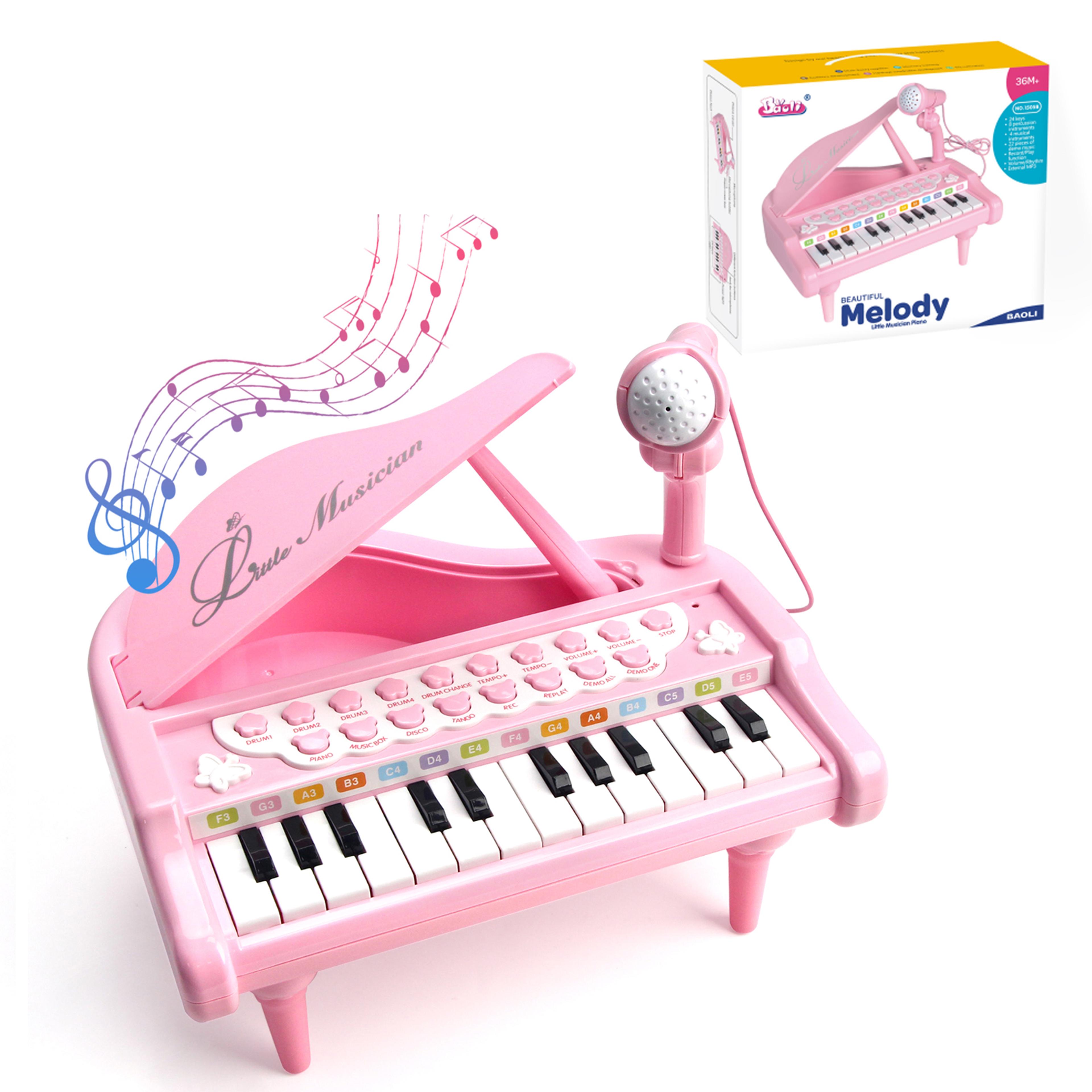 kids piano keyboard with microphone educational musical toy for toddlers and young children