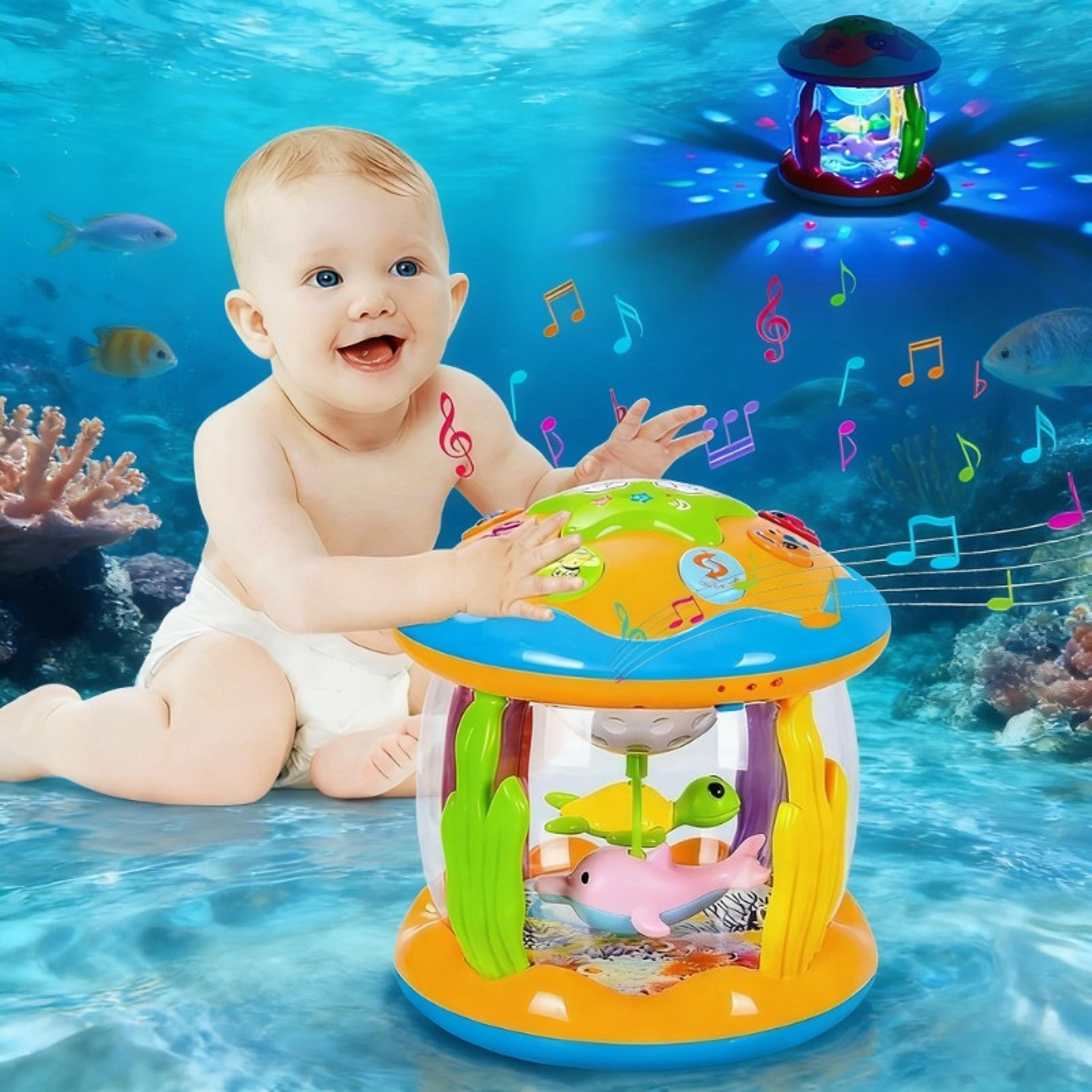 tummy time toy with ocean projector lights & music for babies and toddlers