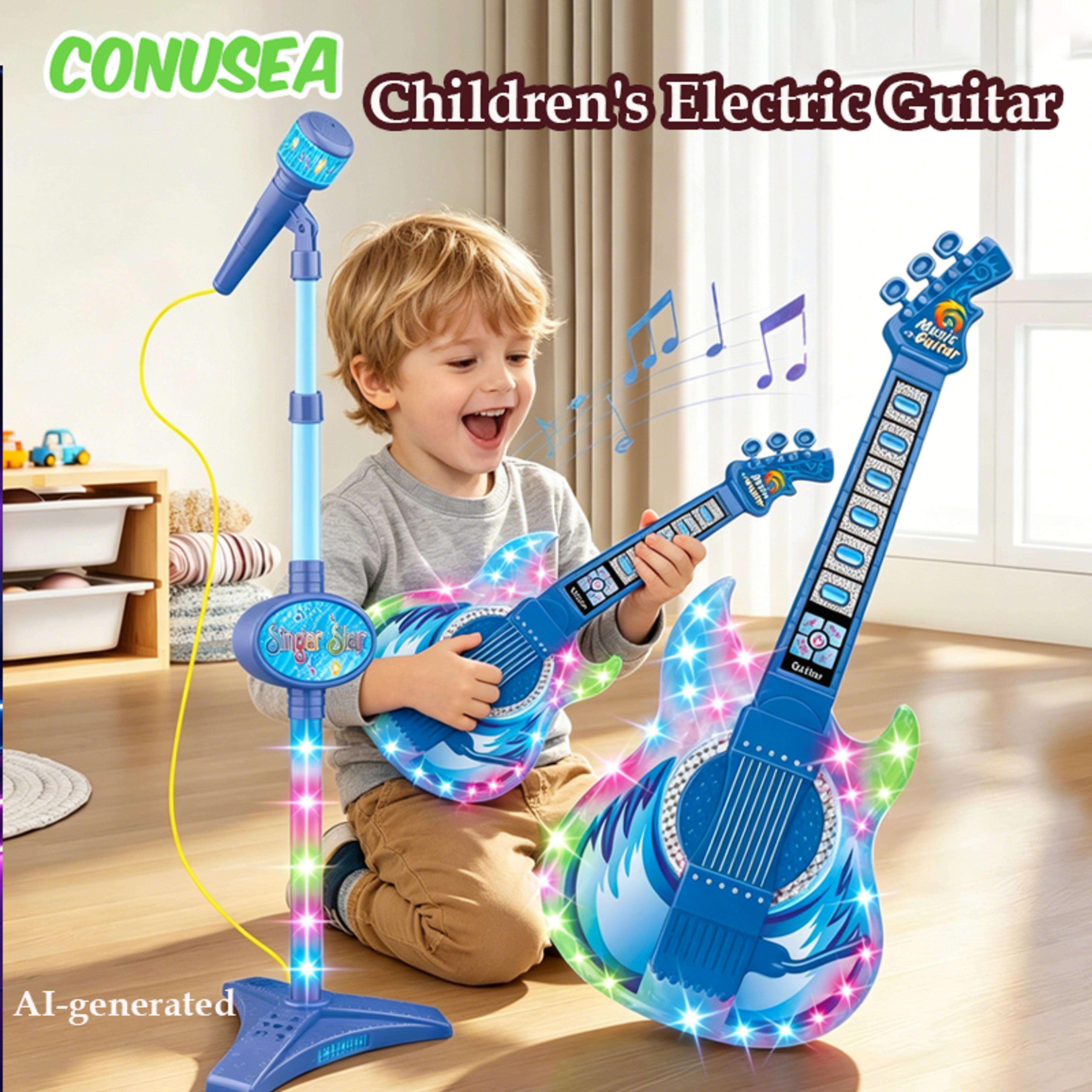 kids guitar toy with microphone electronic musical instrument for singing and learning