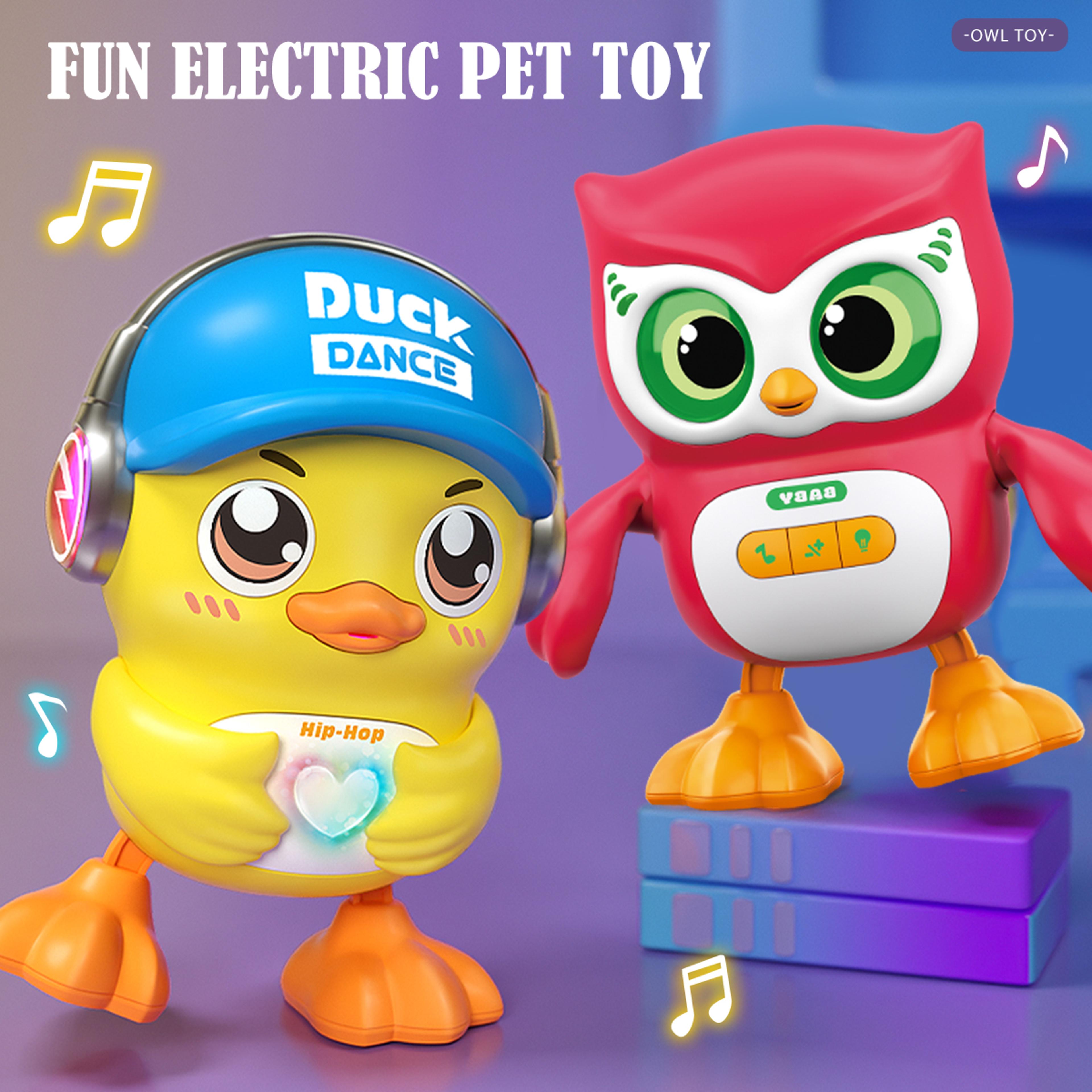 interactive dancing owl toy with music, lights & adjustable volume for kids