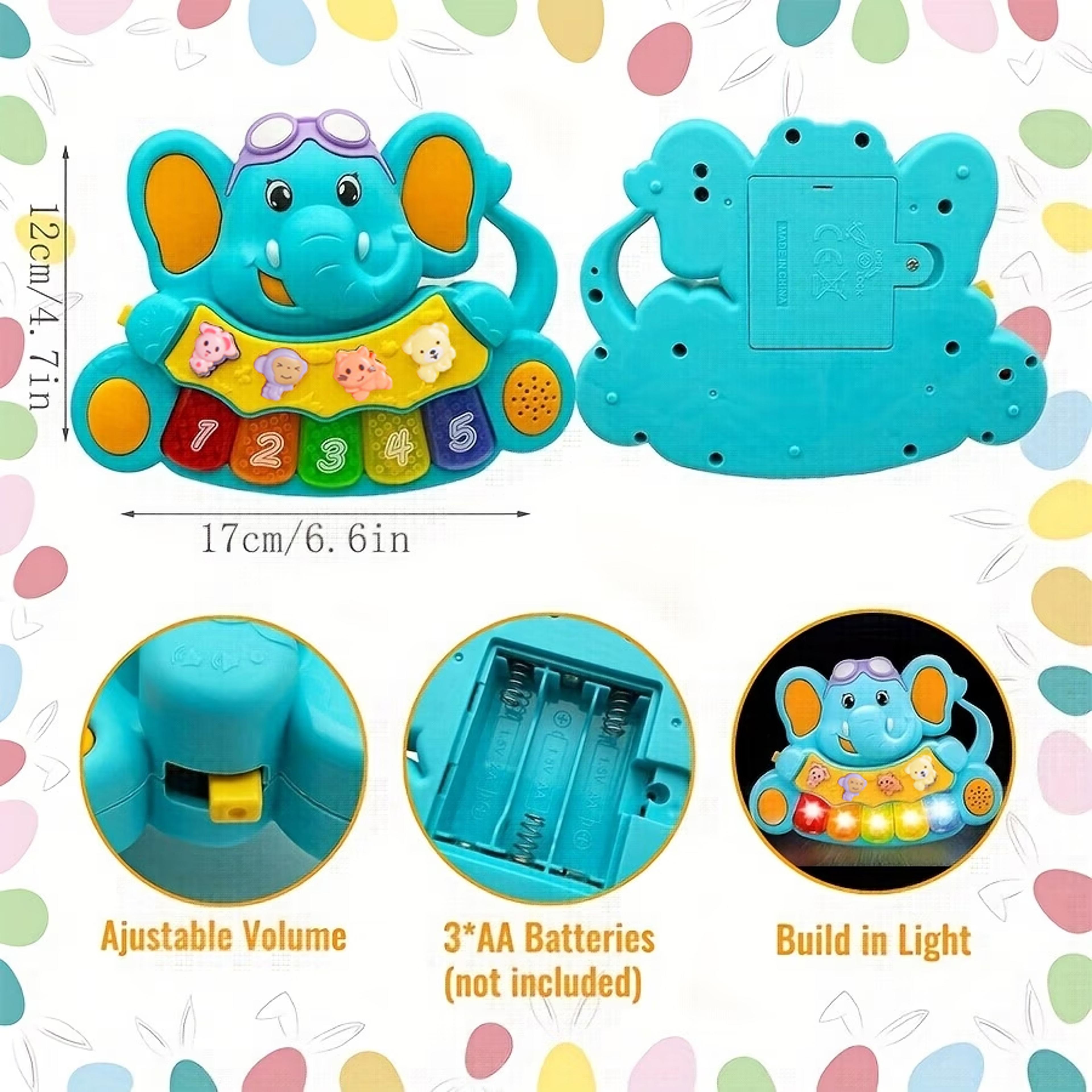 elephant piano musical baby toy with lights sounds and number learning for toddlers 12m+
