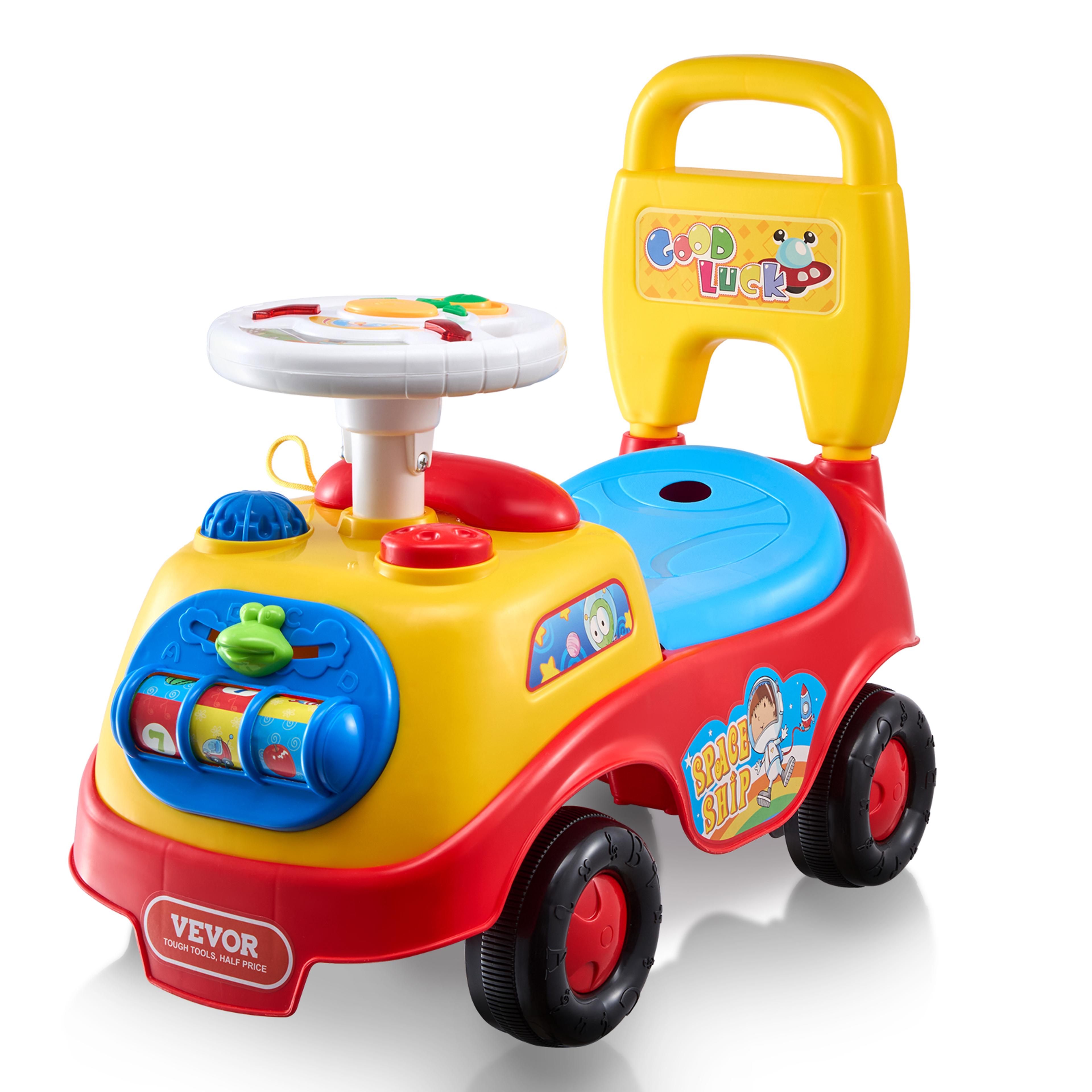 toddler ride on car with music steering wheel and storage push car for toddlers