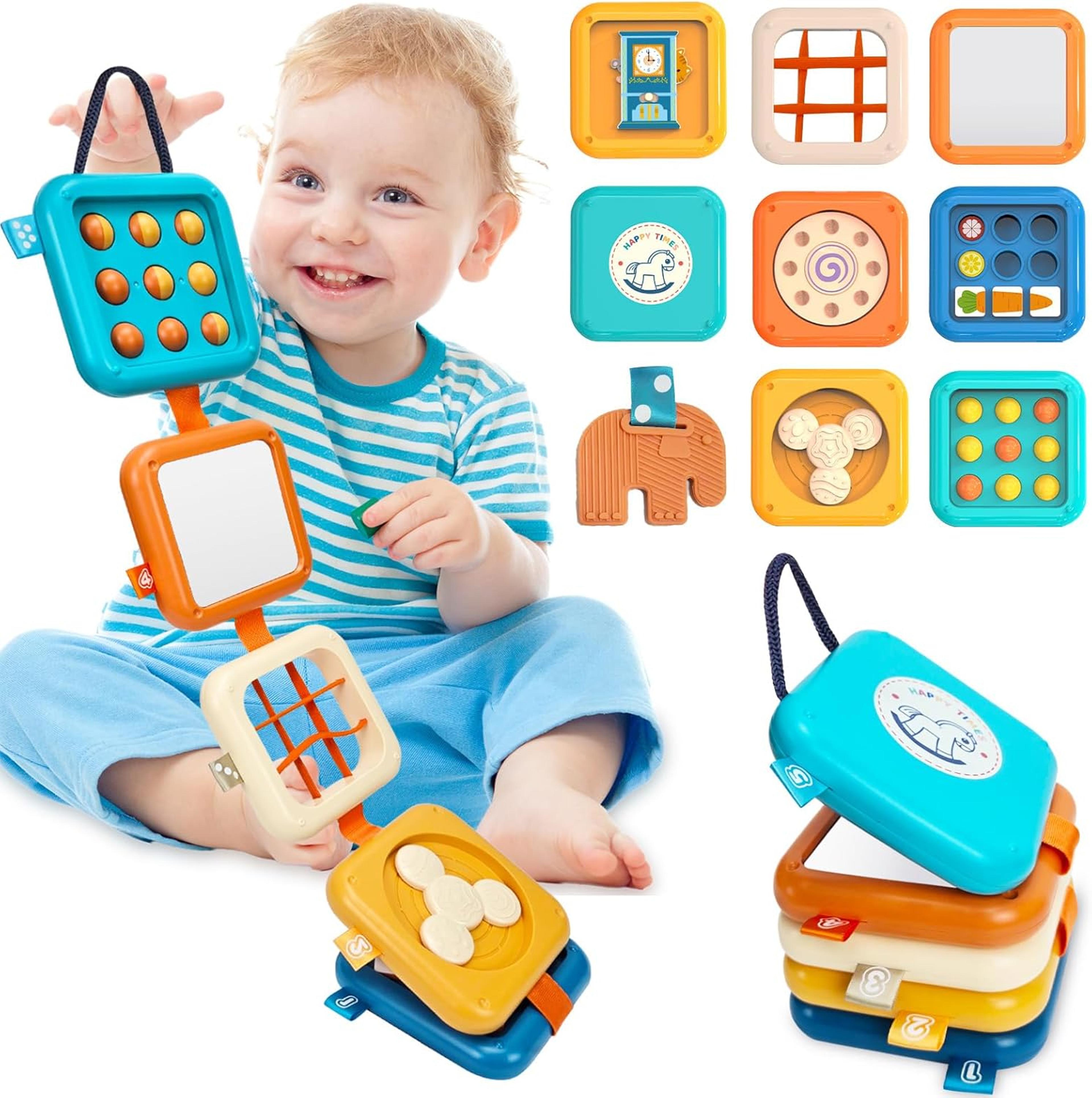 montessori busy board activity cube for toddlers sensory toy for fine motor learning & travel