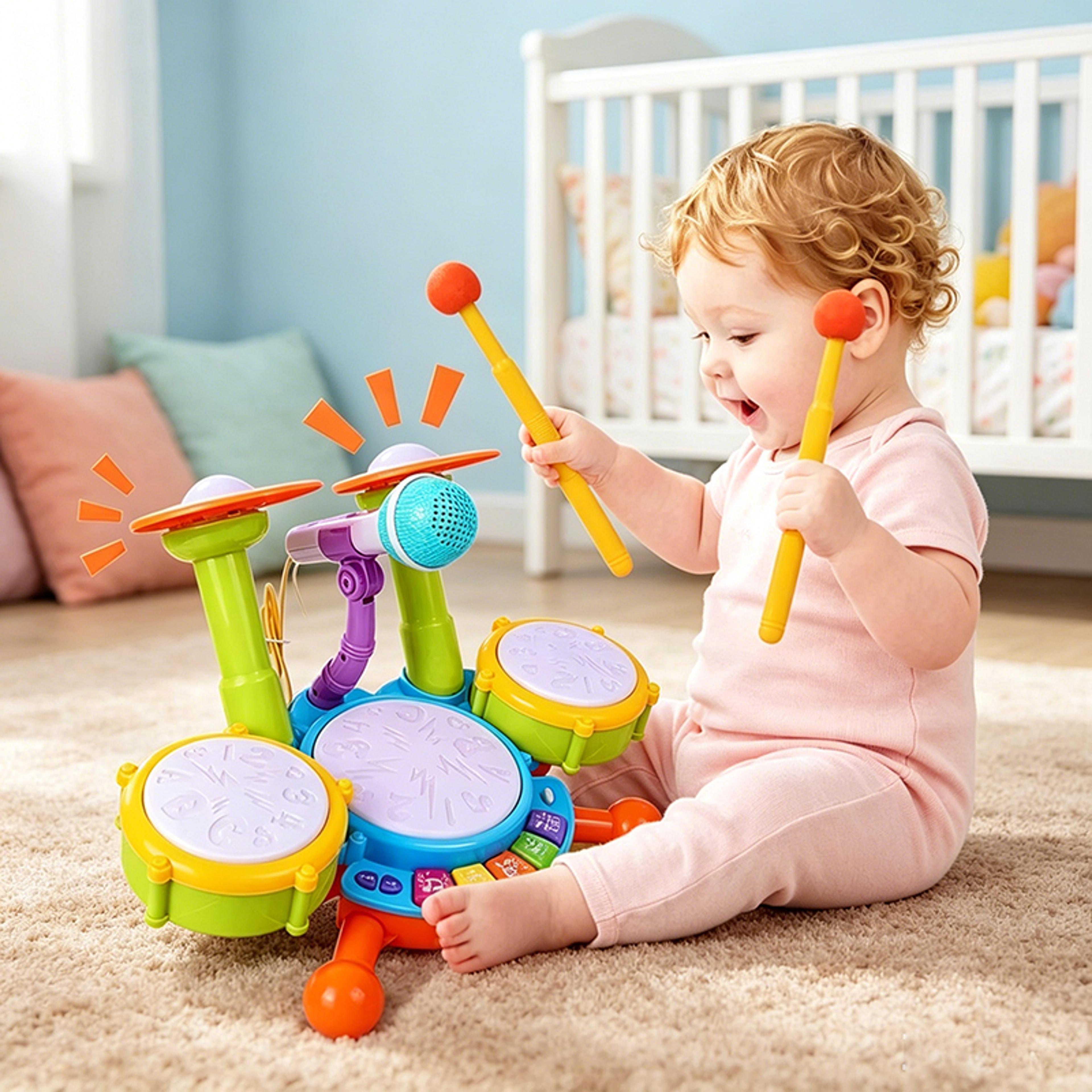 kids drum set with microphone electric drum set for kids educational musical instrument toy