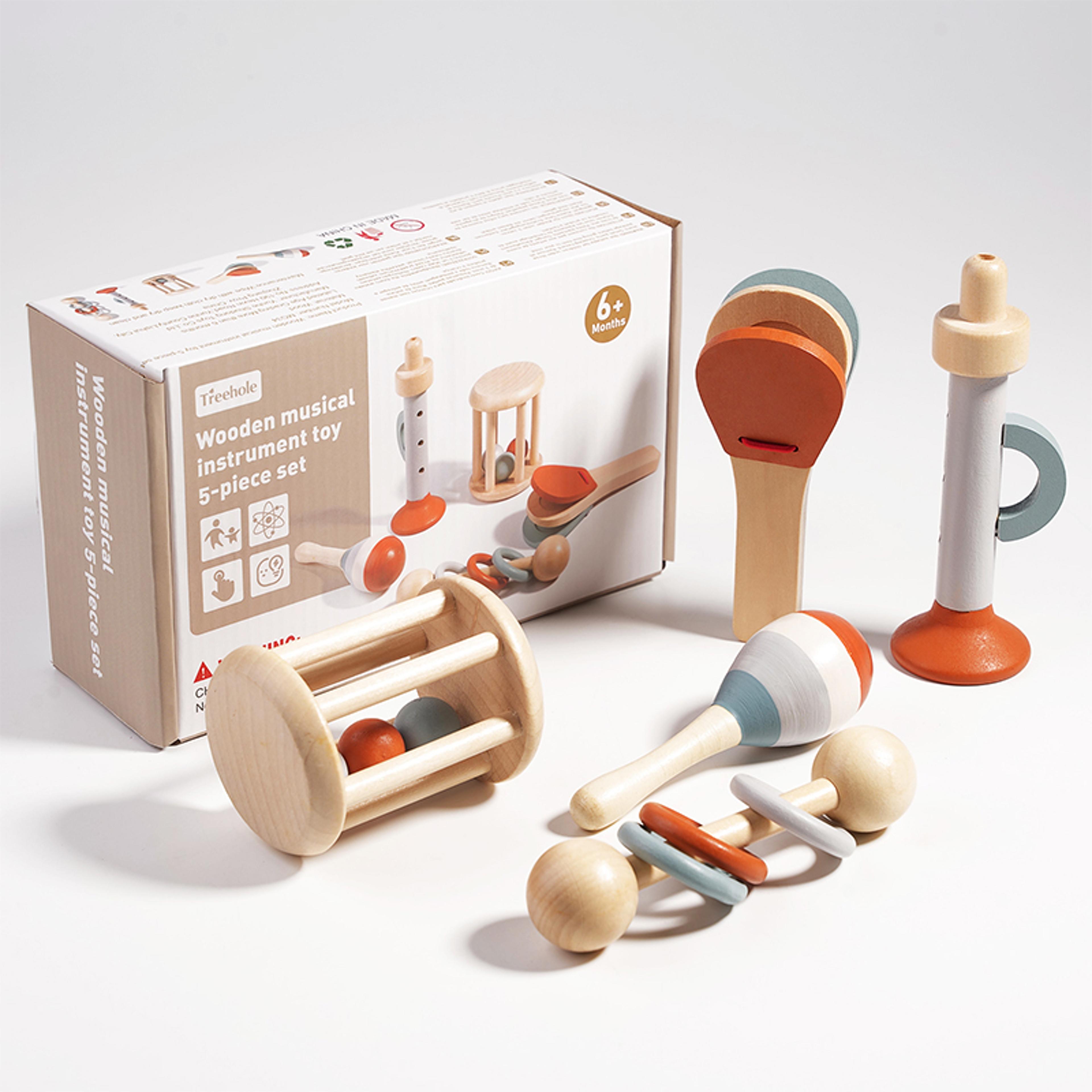 montessori baby musical instruments & sensory rattle toy set for early learning