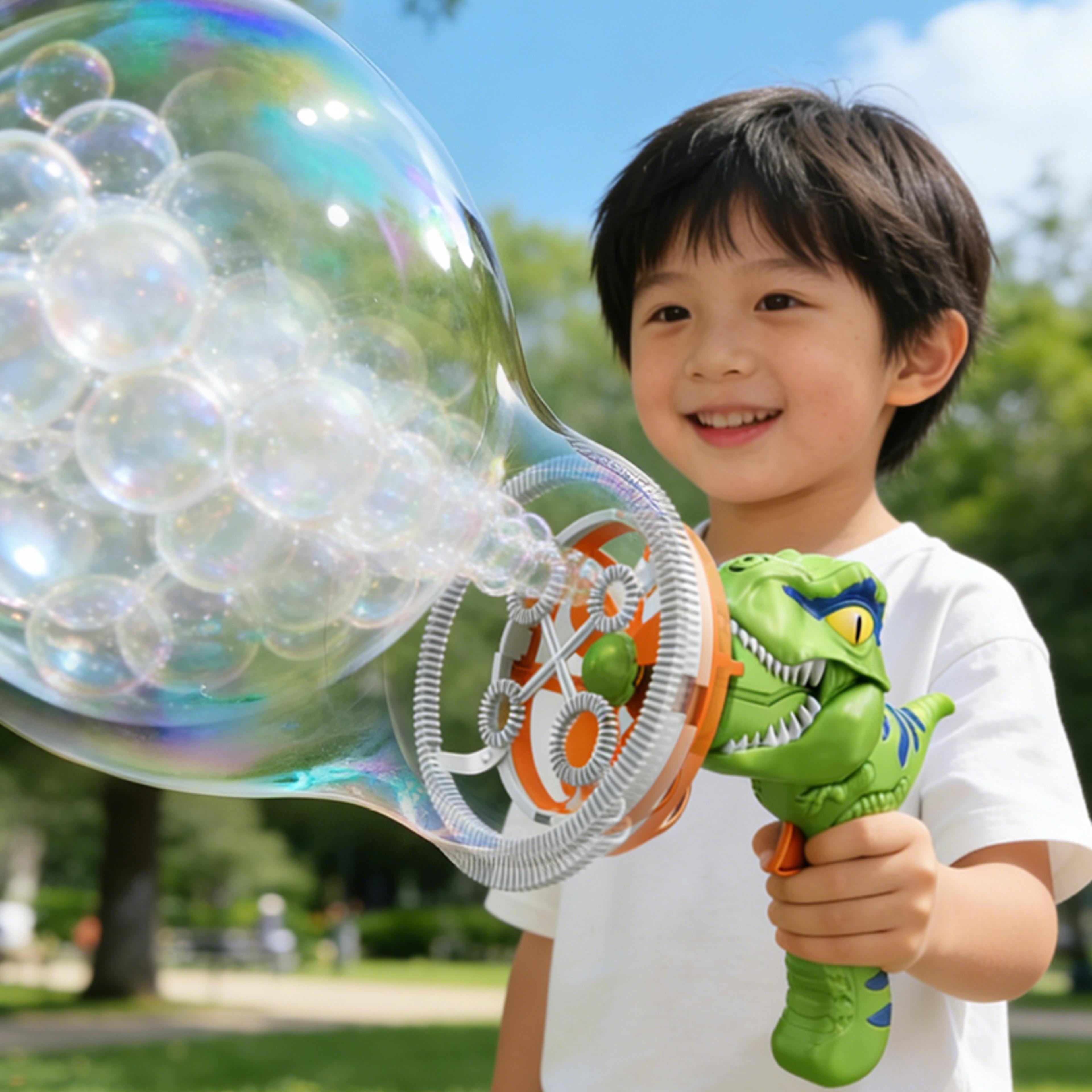 electric dinosaur bubble gun automatic bubble blower toy for kids outdoor party fun