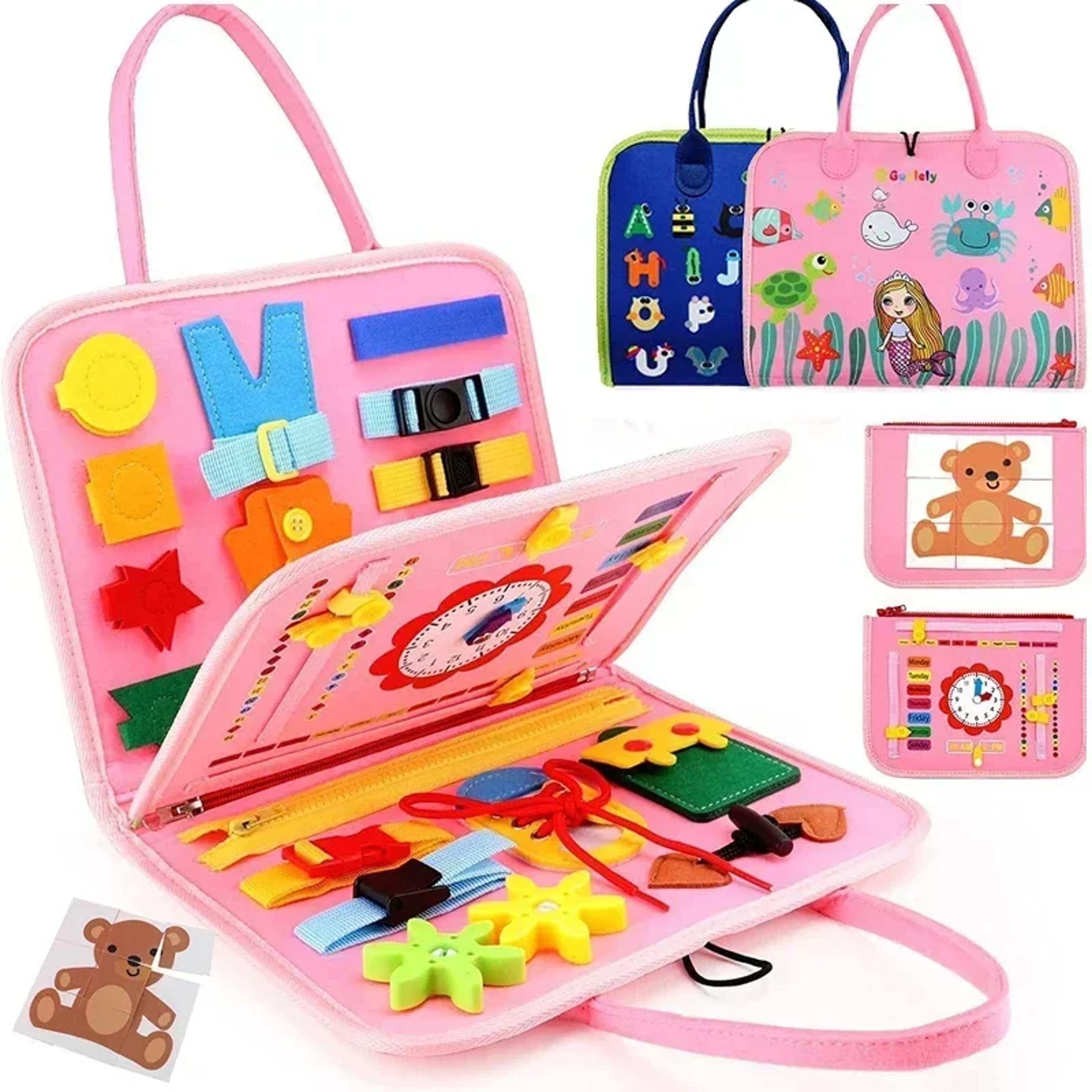 montessori felt busy board travel activity book for toddlers sensory learning & fine motor skills