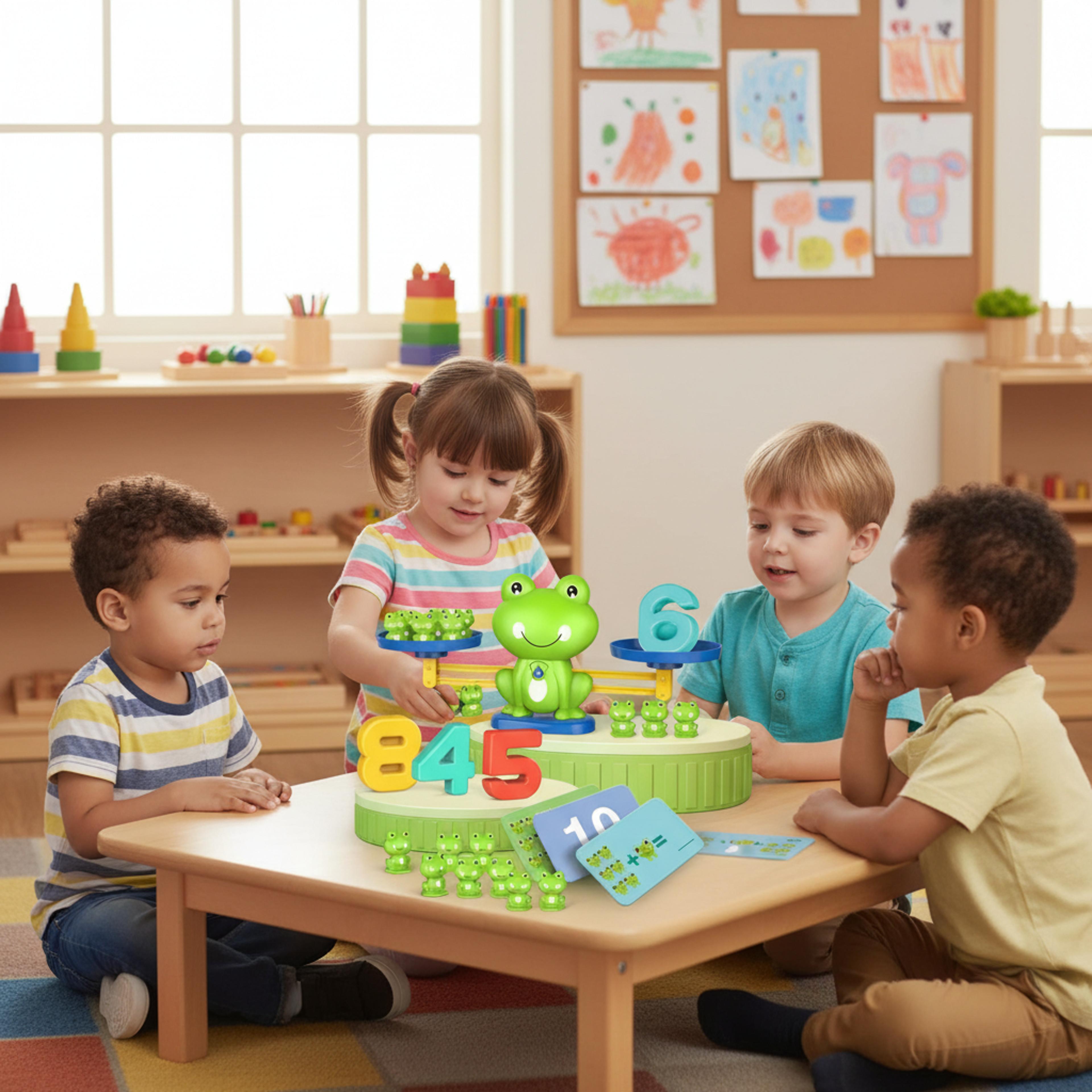 frog montessori math toy balance counting game for preschool stem learning
