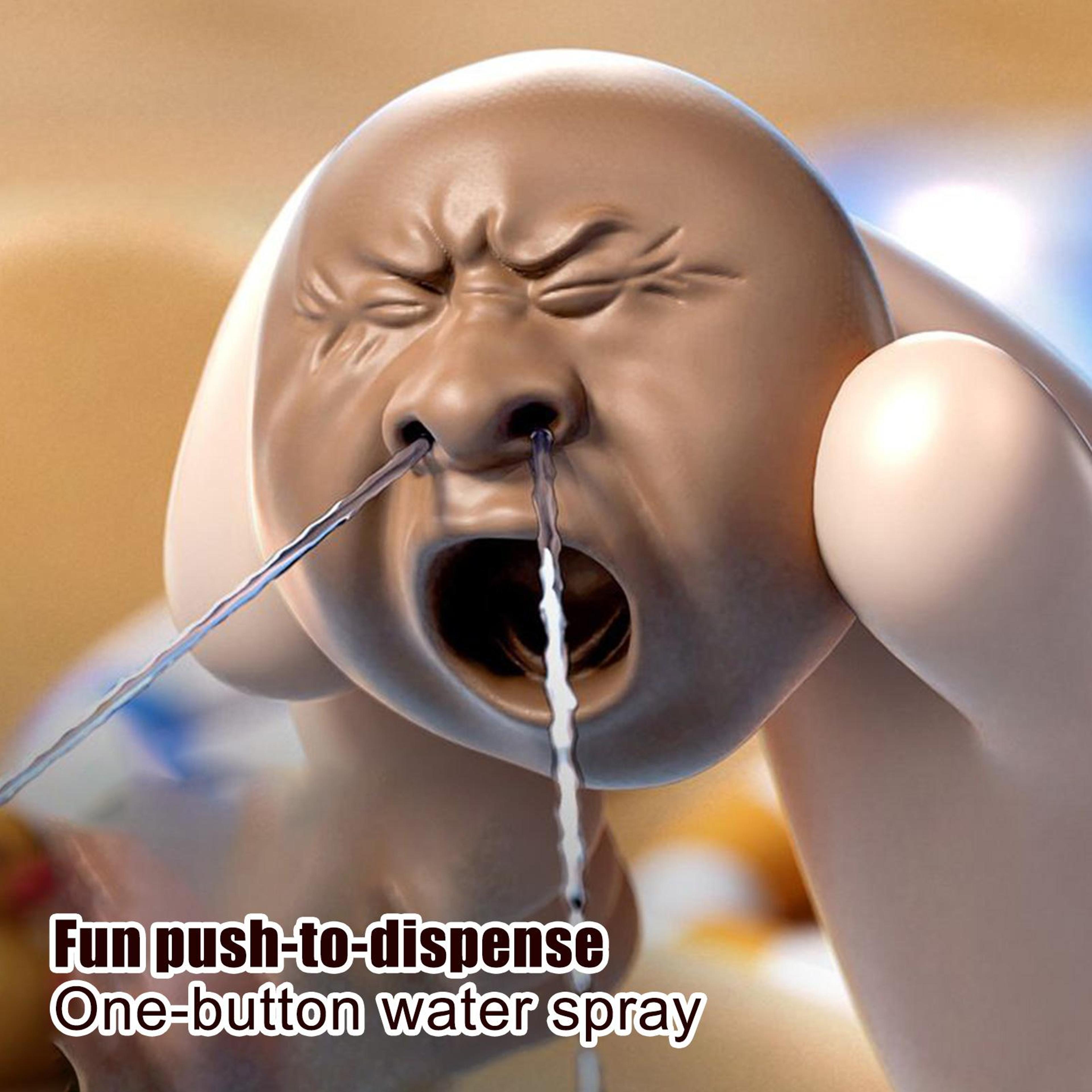 funny yawning face stress relief toy water spray squeeze toy for desk fun & pranks