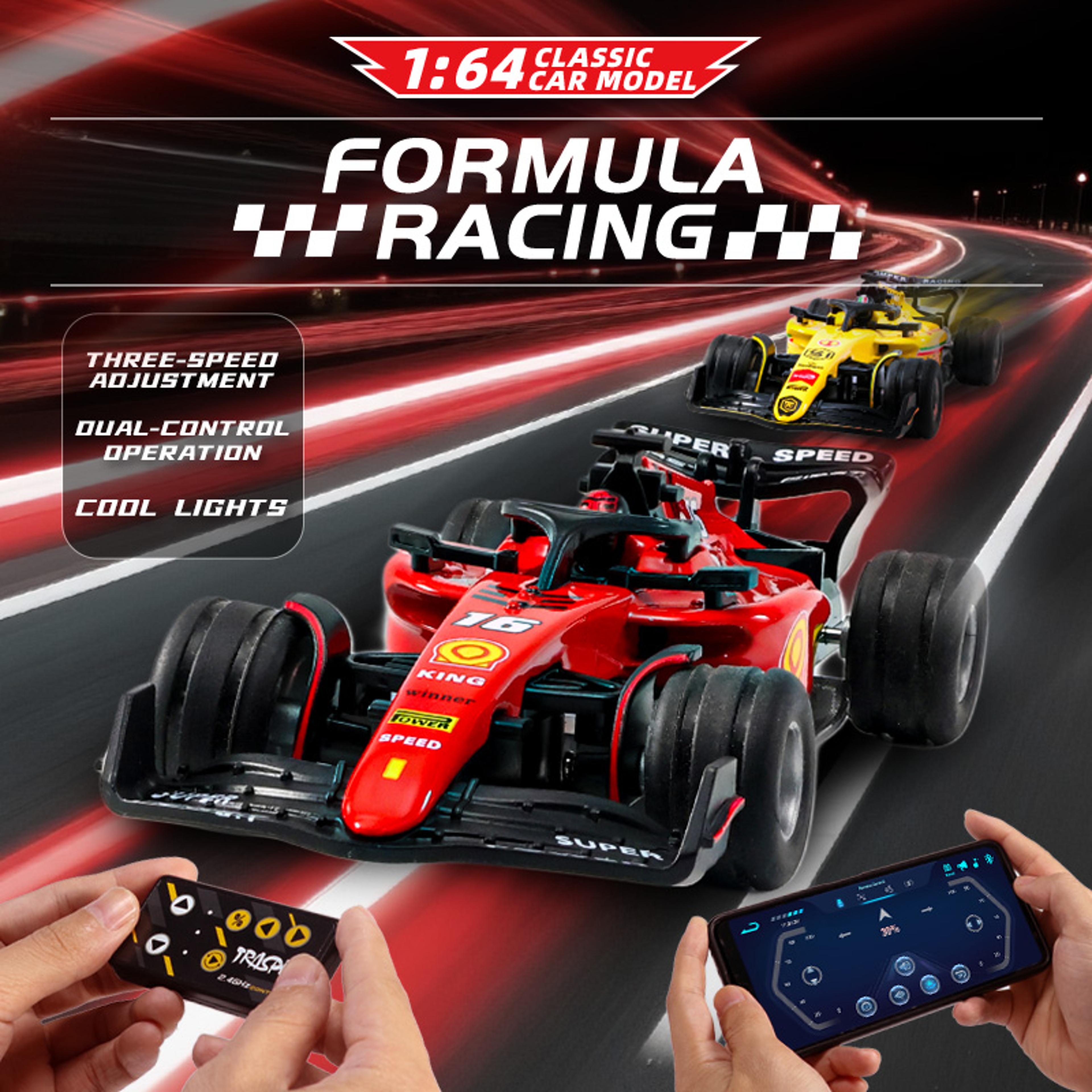 hotfree mini rc car 1/64 rc f1 racing car with app & remote control usb rechargeable
