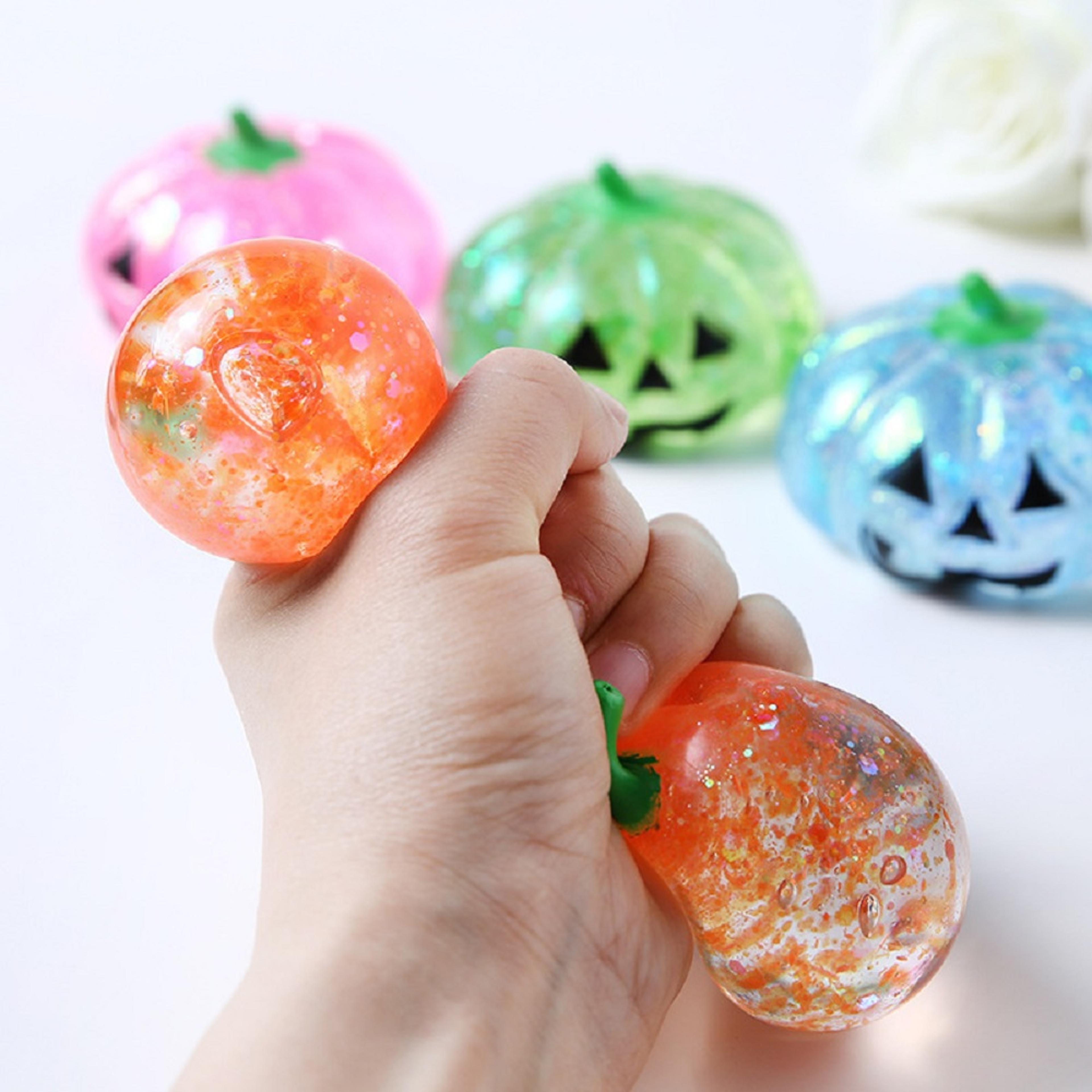 halloween pumpkin stress ball soft squishy fidget toy for anxiety relief & party favors