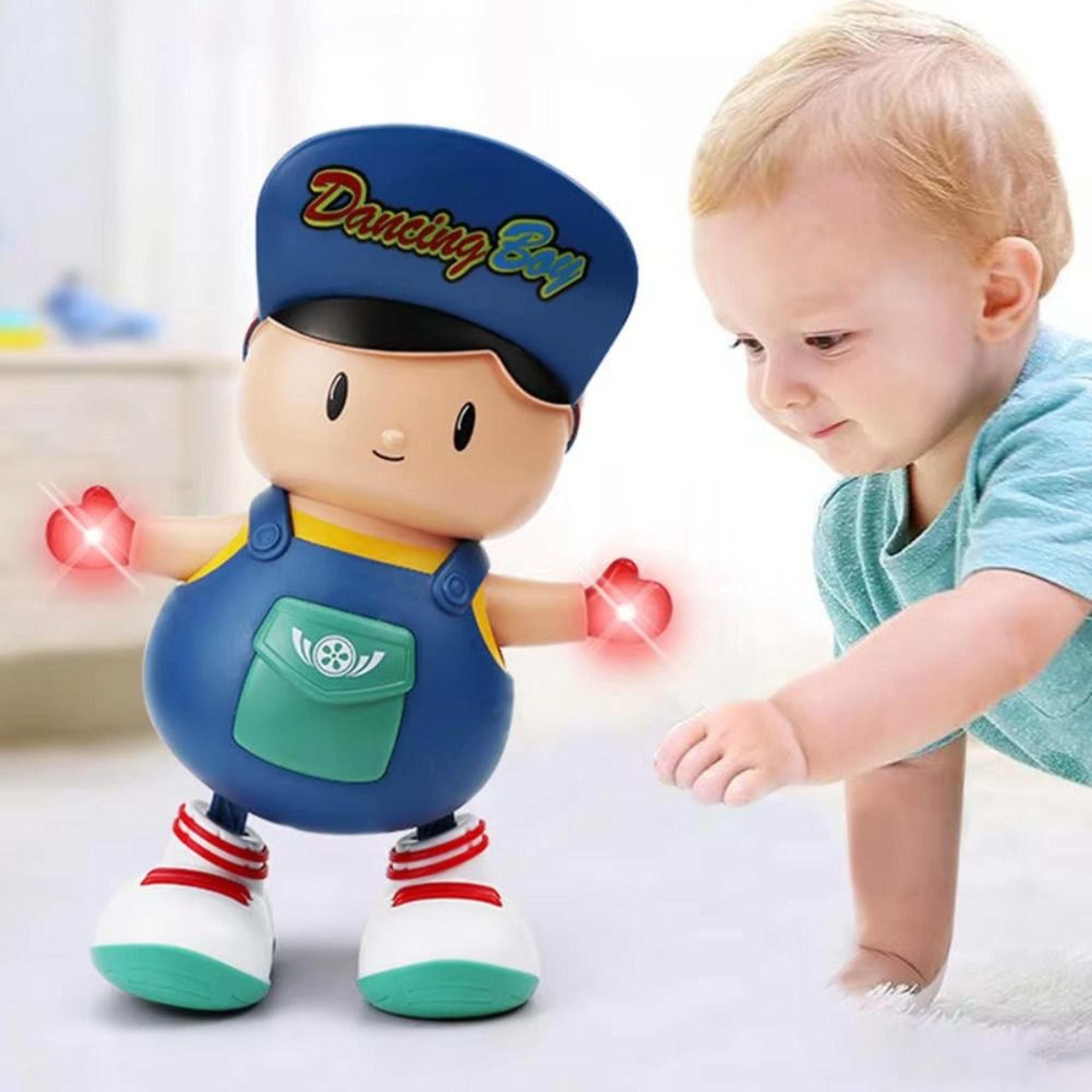 interactive dancing boy toy with led lights, music & moving action for kids