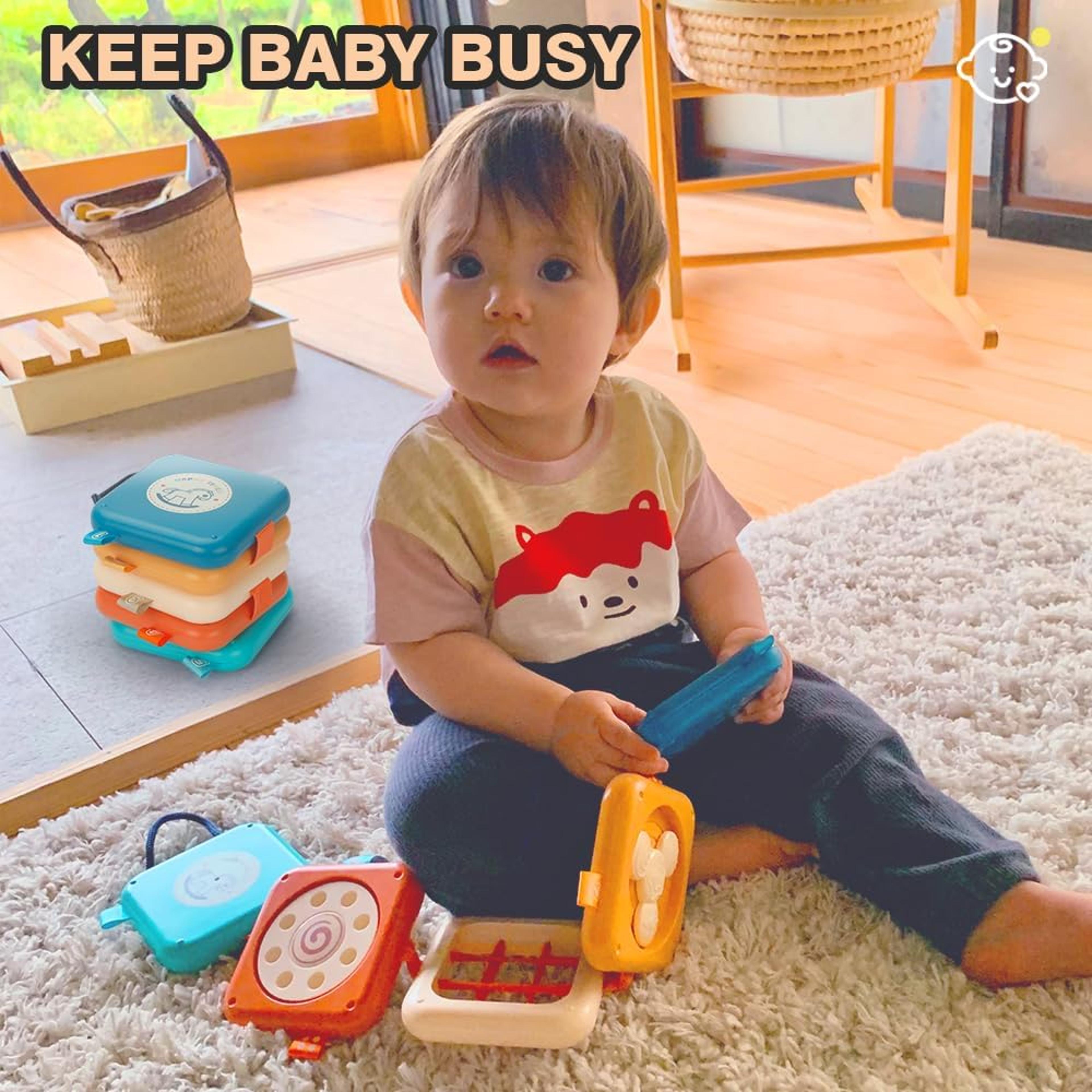 montessori busy cube sensory toy for fine motor skills and toddler learning