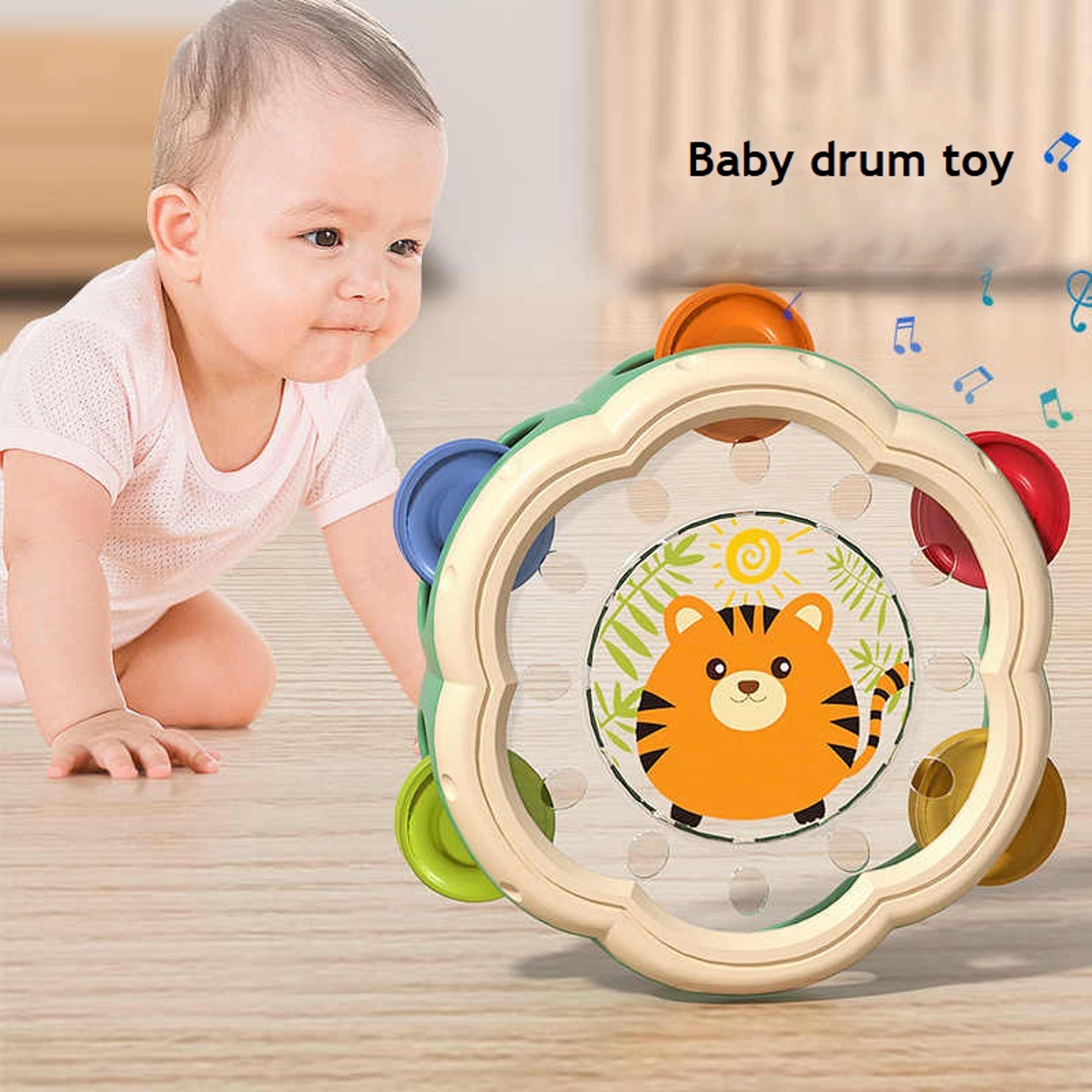 montessori baby drum toy & baby musical toy rattle for sensory learning and early development