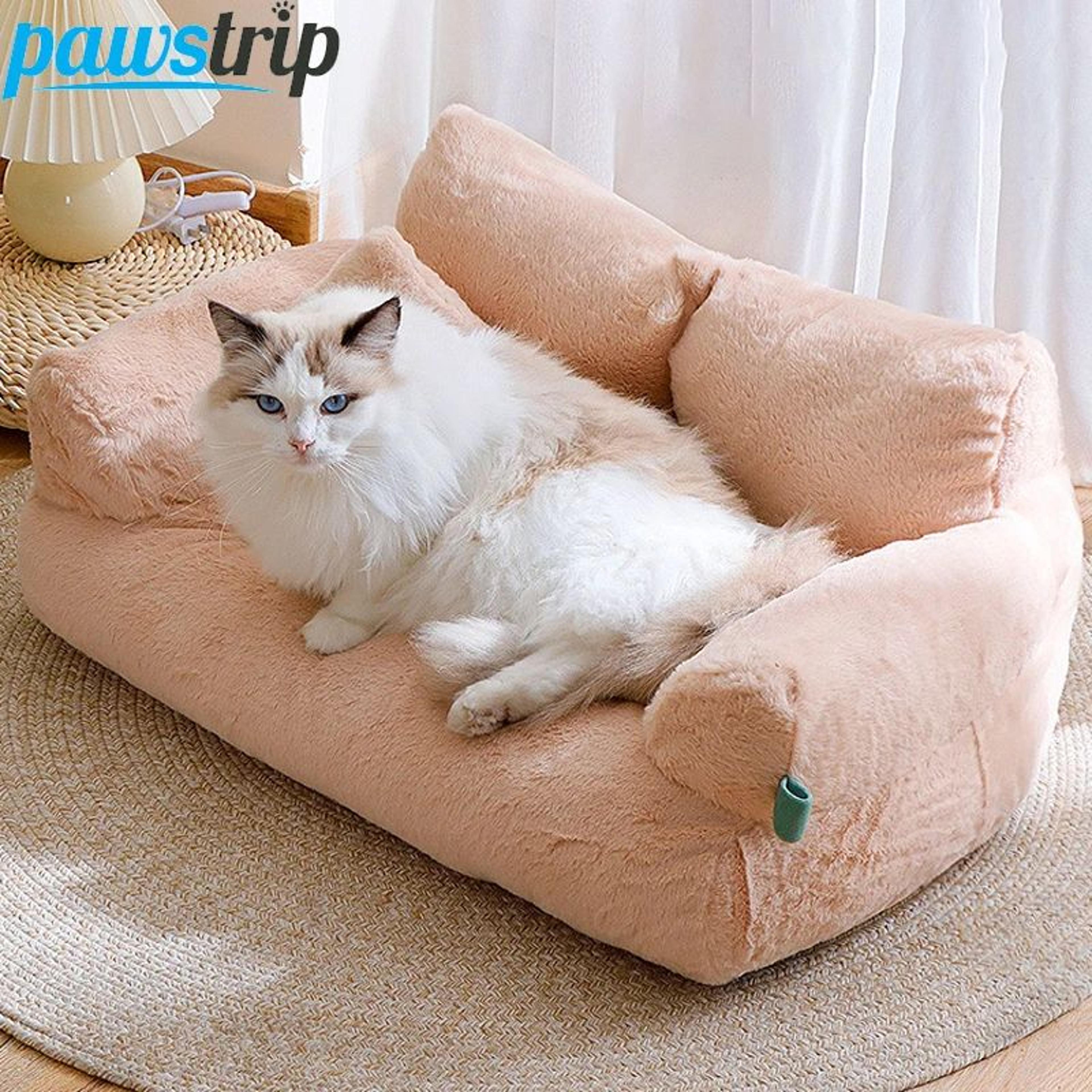 luxury cat bed sofa, winter warm plush, nest for small and medium dogs and cats comfortable pet supplies