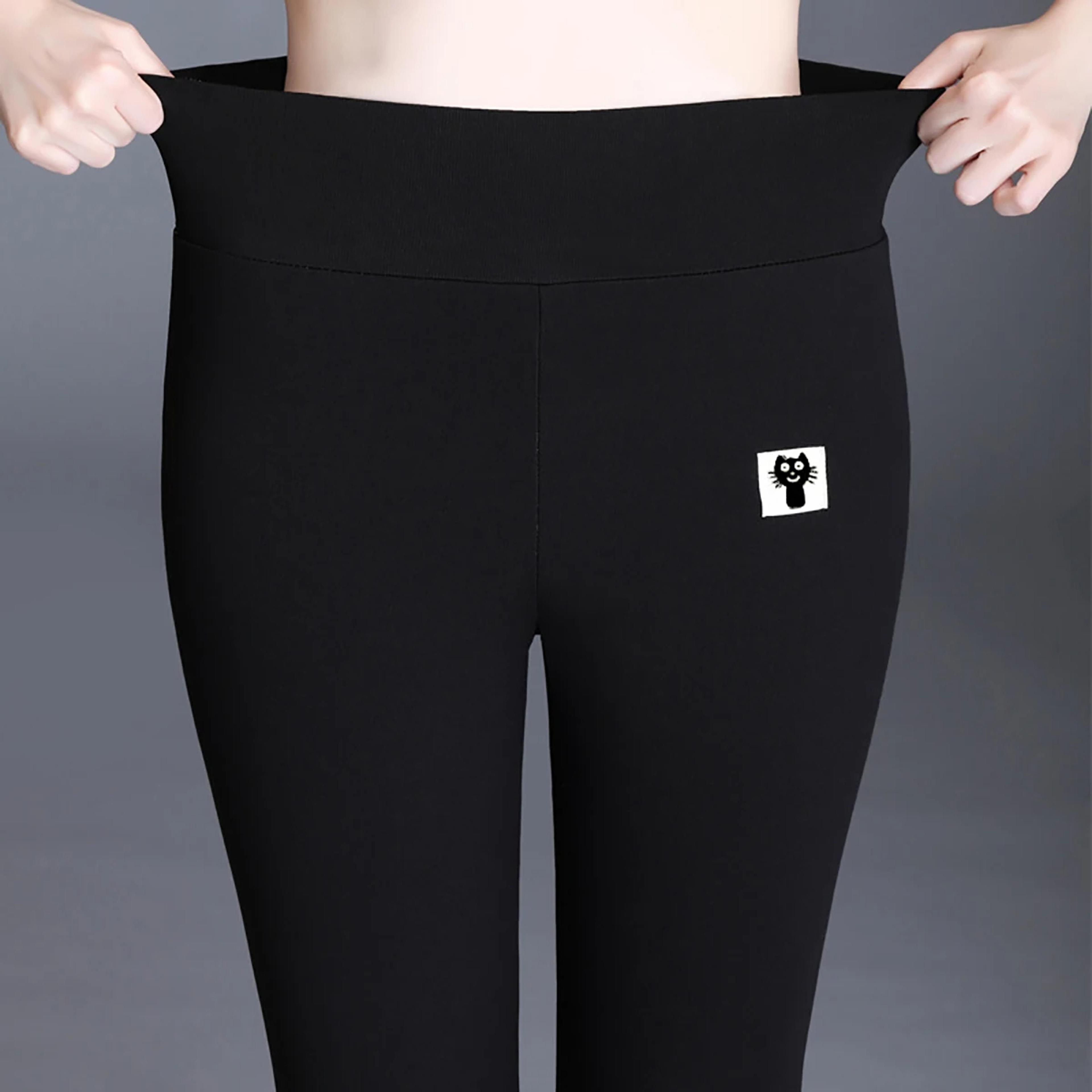women's thermal fleece-lined leggings, lamb fleece thermal legging, warm, stretchy winter workout pants