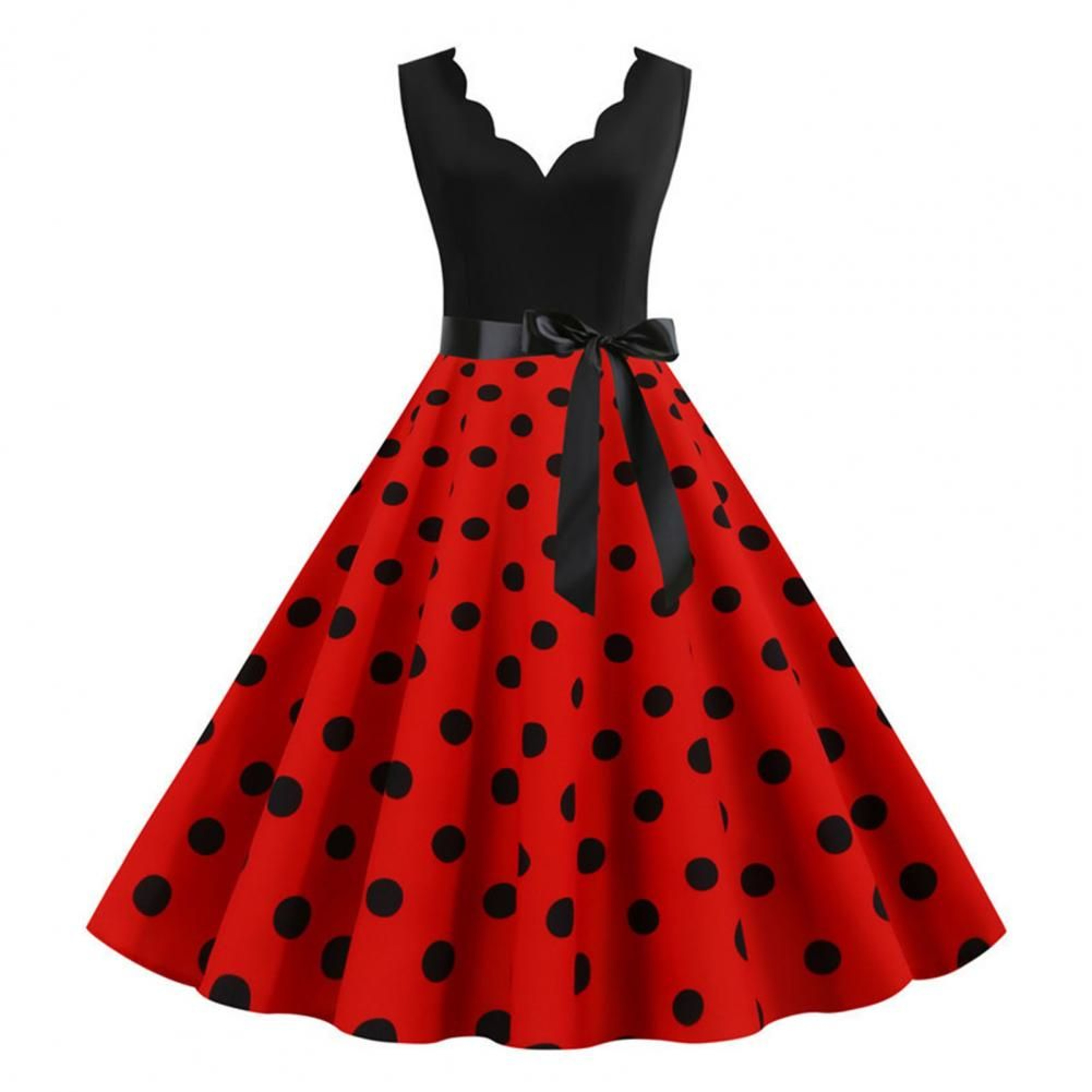 red dress with black polka dots Topdress Women's Vintage Audrey 1950s Halter Retro Cocktail Dress Red/Black Dot S : Clothing, Shoes & Jewelry Do not Bleach Girls Hand Smocked Summer Dress