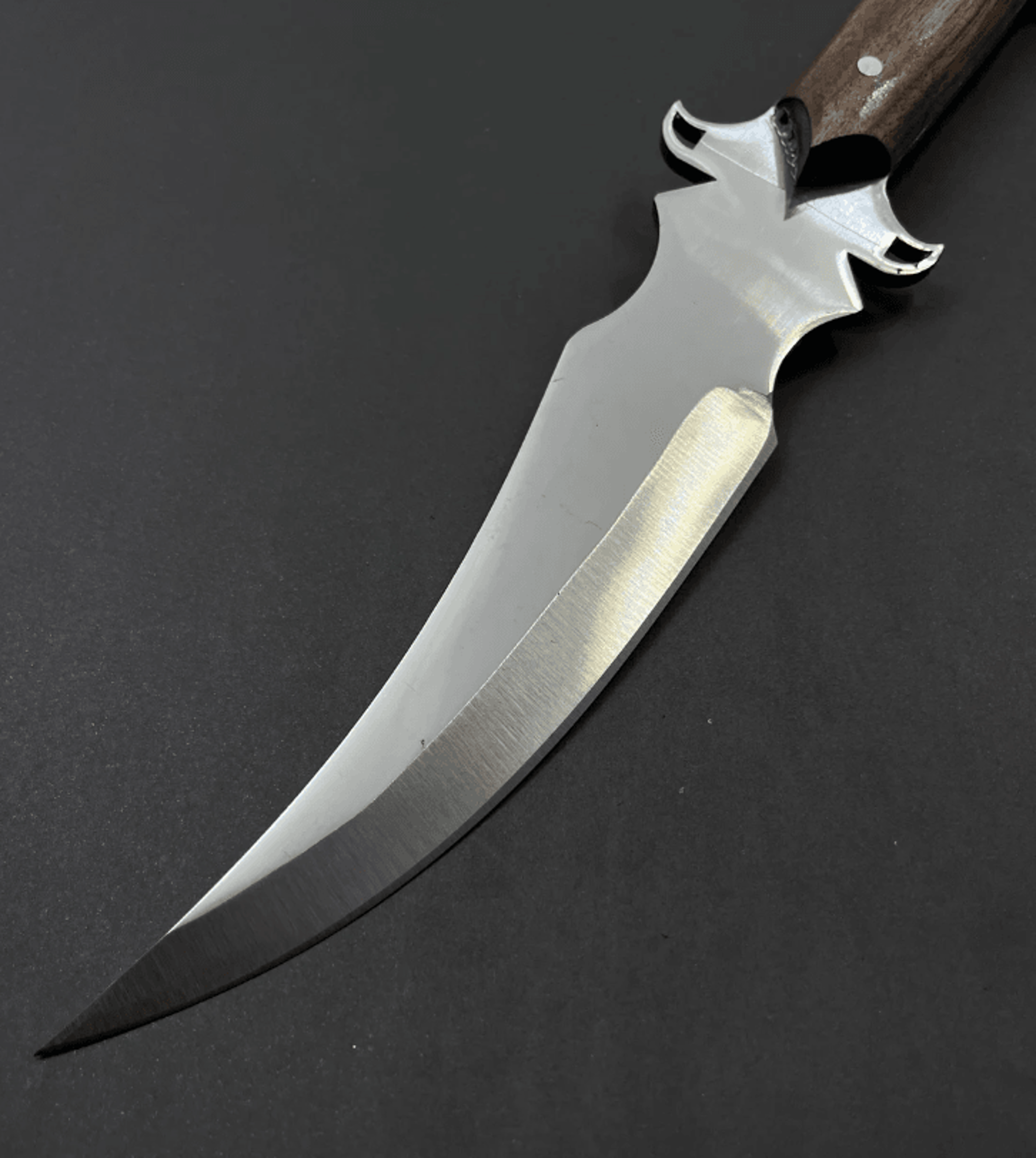 custom camping knife engraved stainless steel full tang blade | walnut grip + leather sheath | outdoor & survival knife