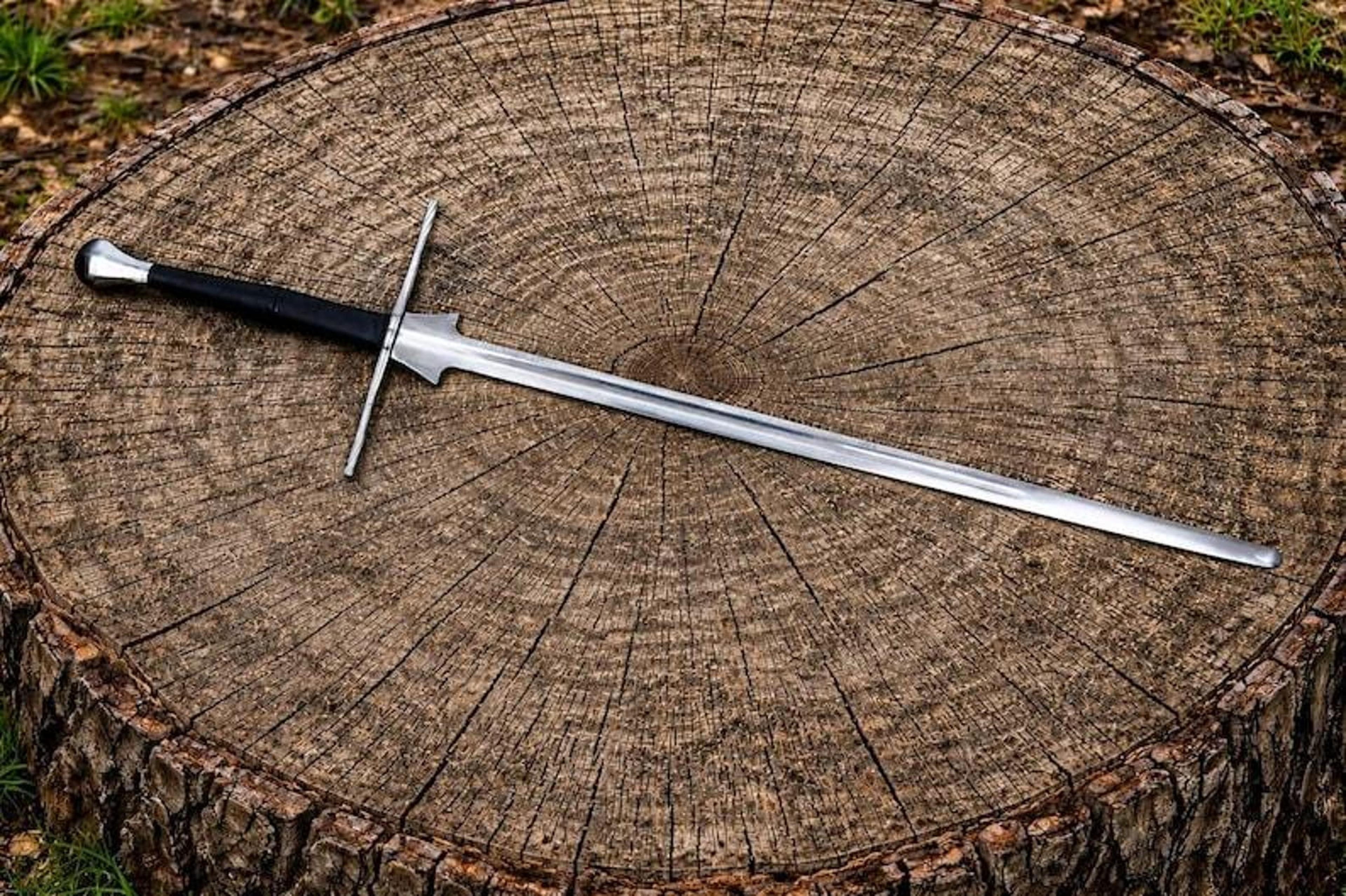 handcrafted medieval long sword decorative collectible display piece with high carbon steel blade