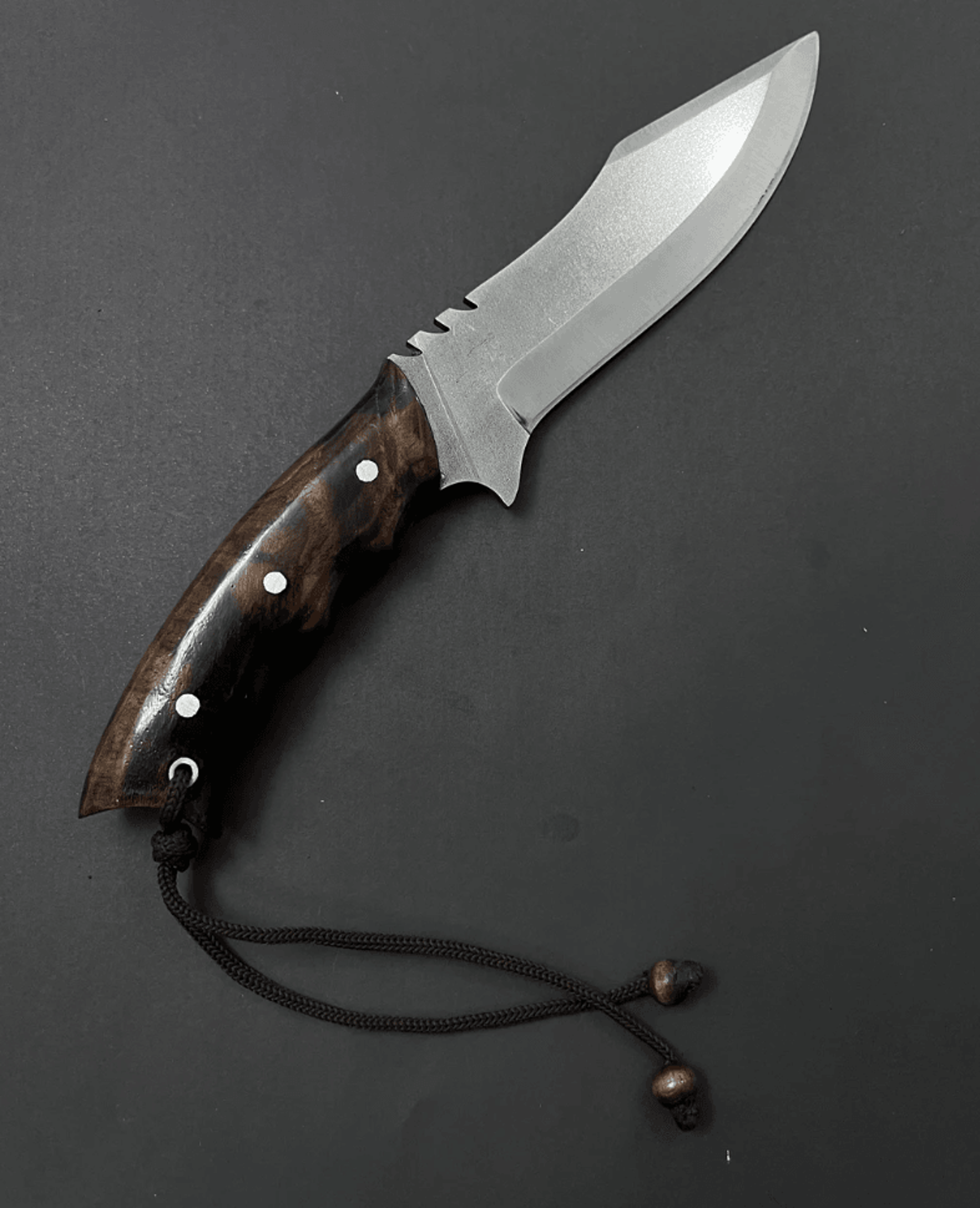 handmade full tang hunting knife 10.62" | engraved 4116 german steel blade | walnut grip | outdoor survival knife