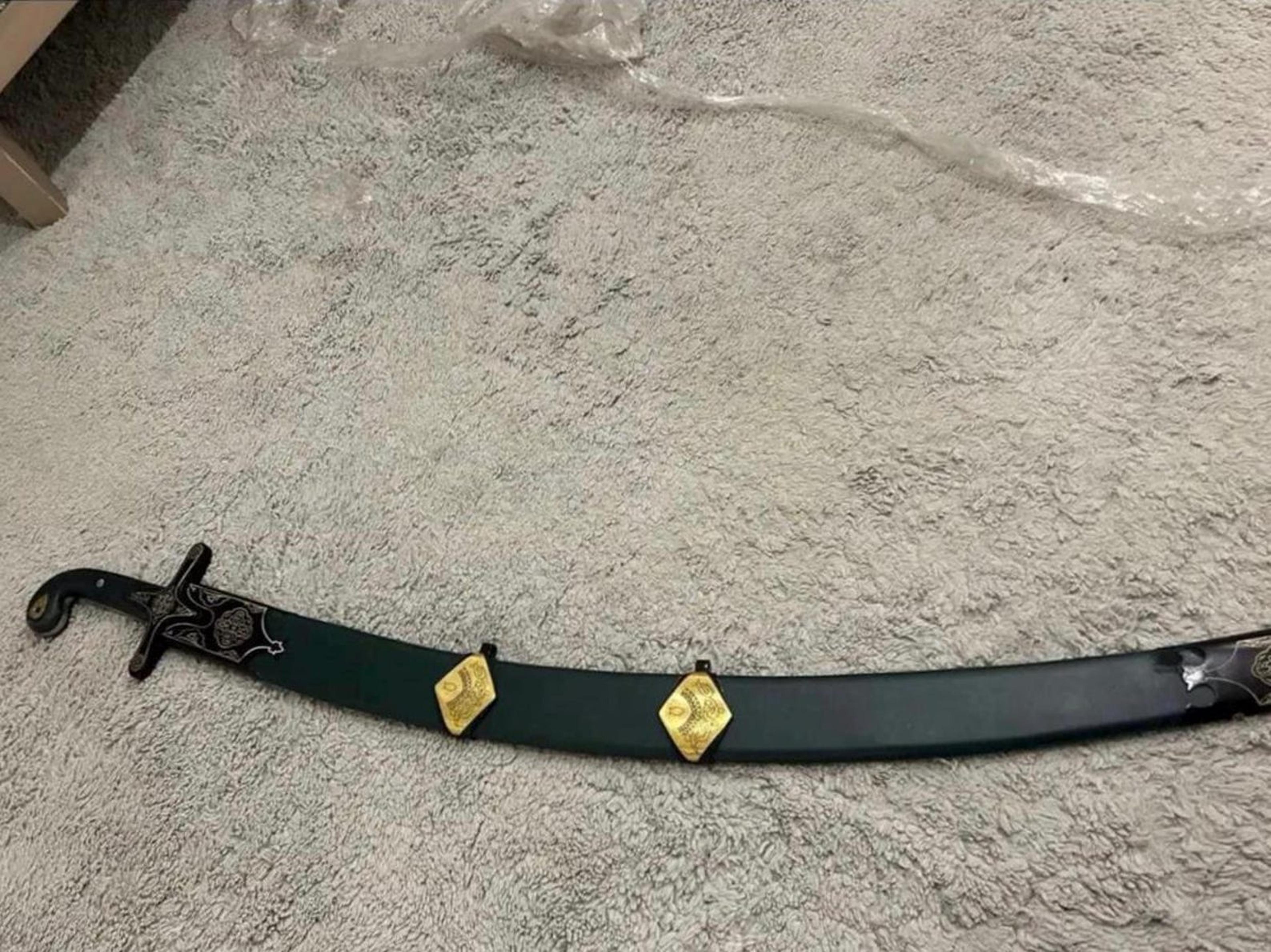handmade islamic ottoman style sword medieval replica with leather | medieval replica sword