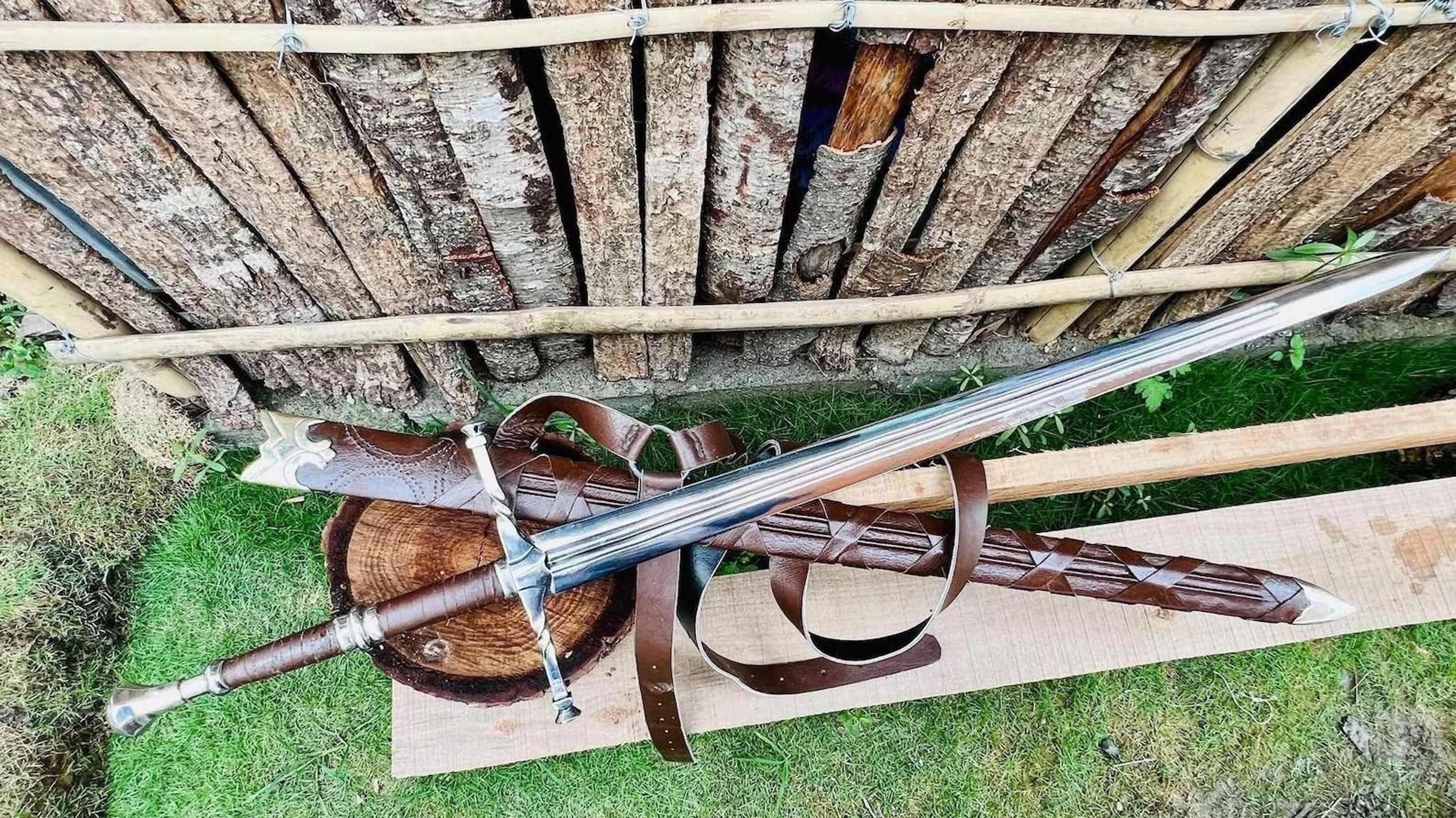 custom carbon steel long sword 40 inch full tang medieval collectible sword