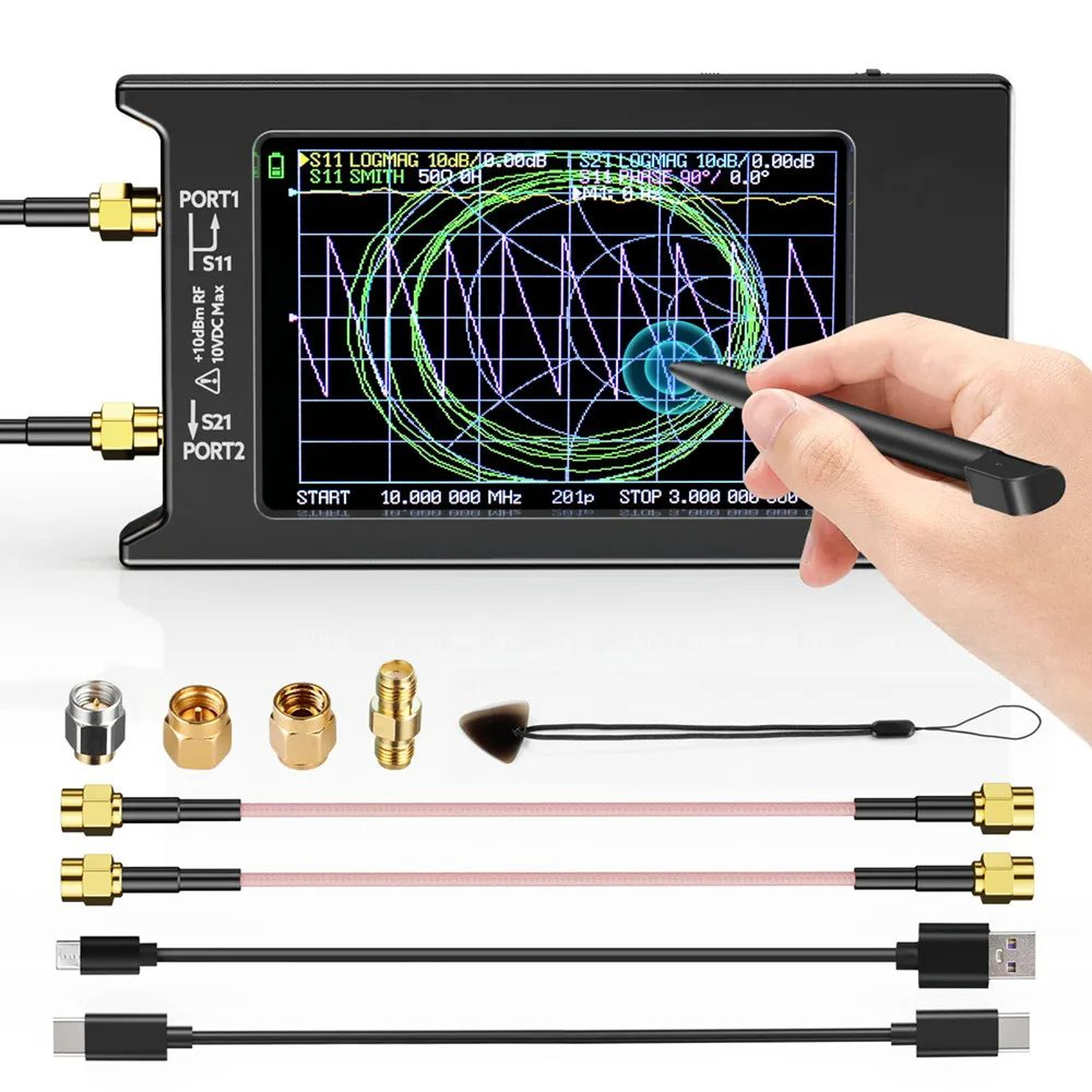 updated nanovna h4 vector network analyzer hf vhf uhf antenna analyzer with sd card slot
