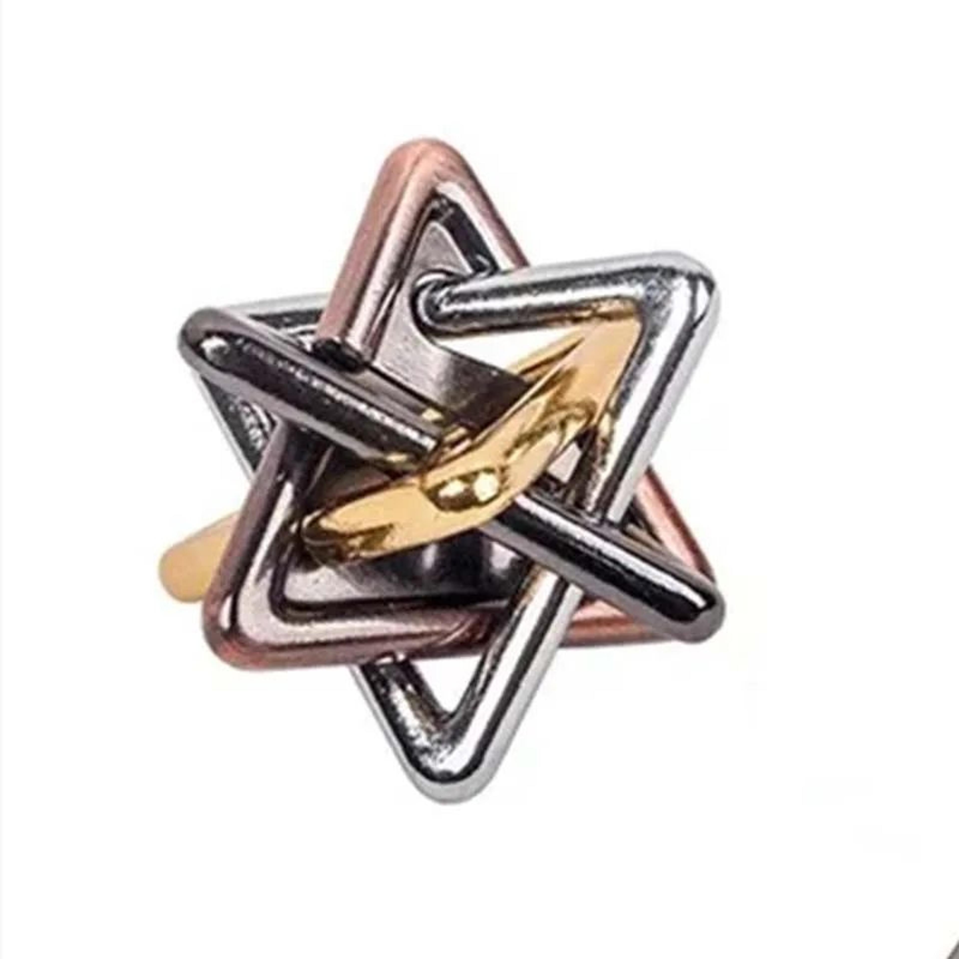 iq brain teaser metal puzzle mind triangle, intellectual intelligence game toy for kids & adults, brain training