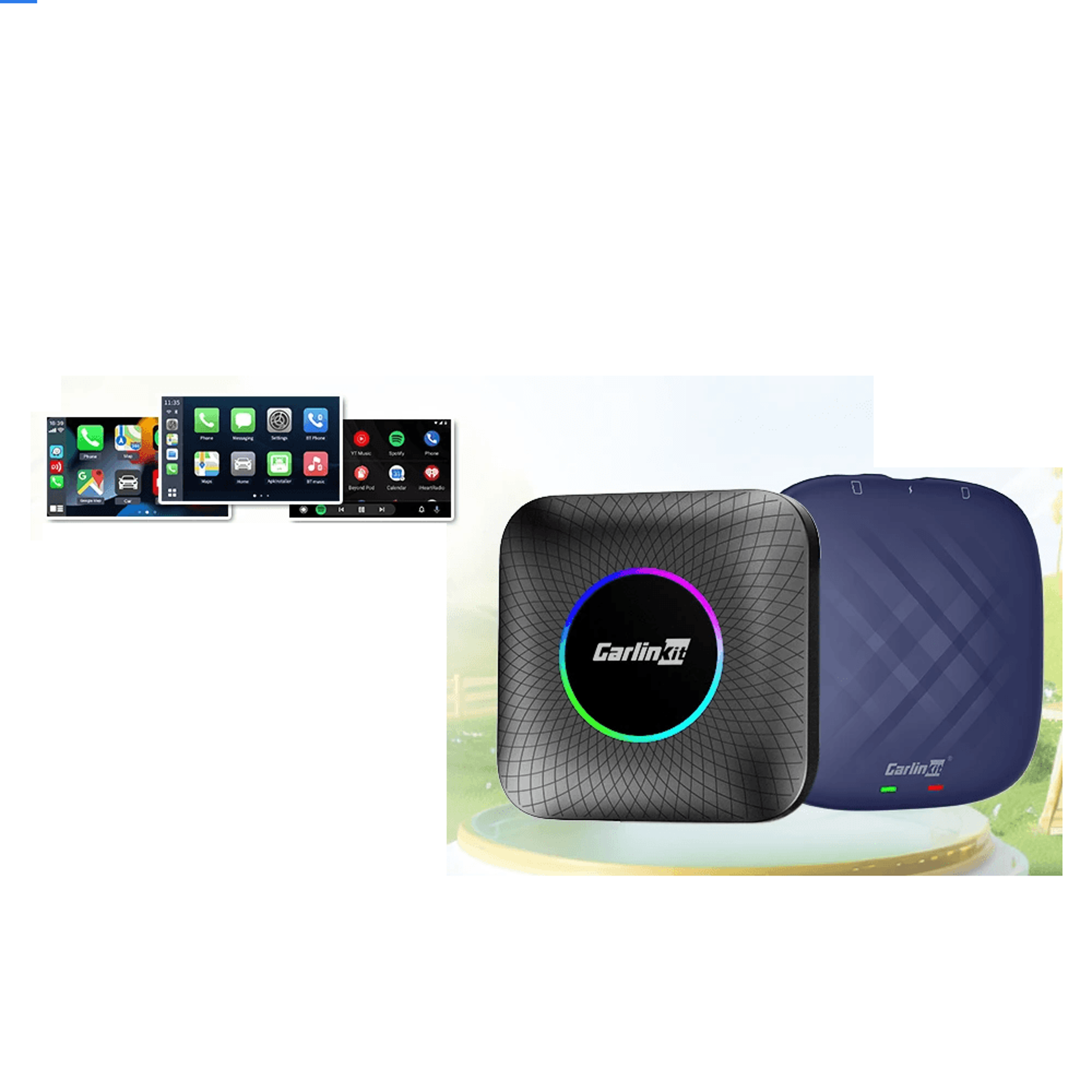 android 13 ai tv box for cars, carlinkit wireless carplay & android auto adapter with led screen (qcm6225 chipset)