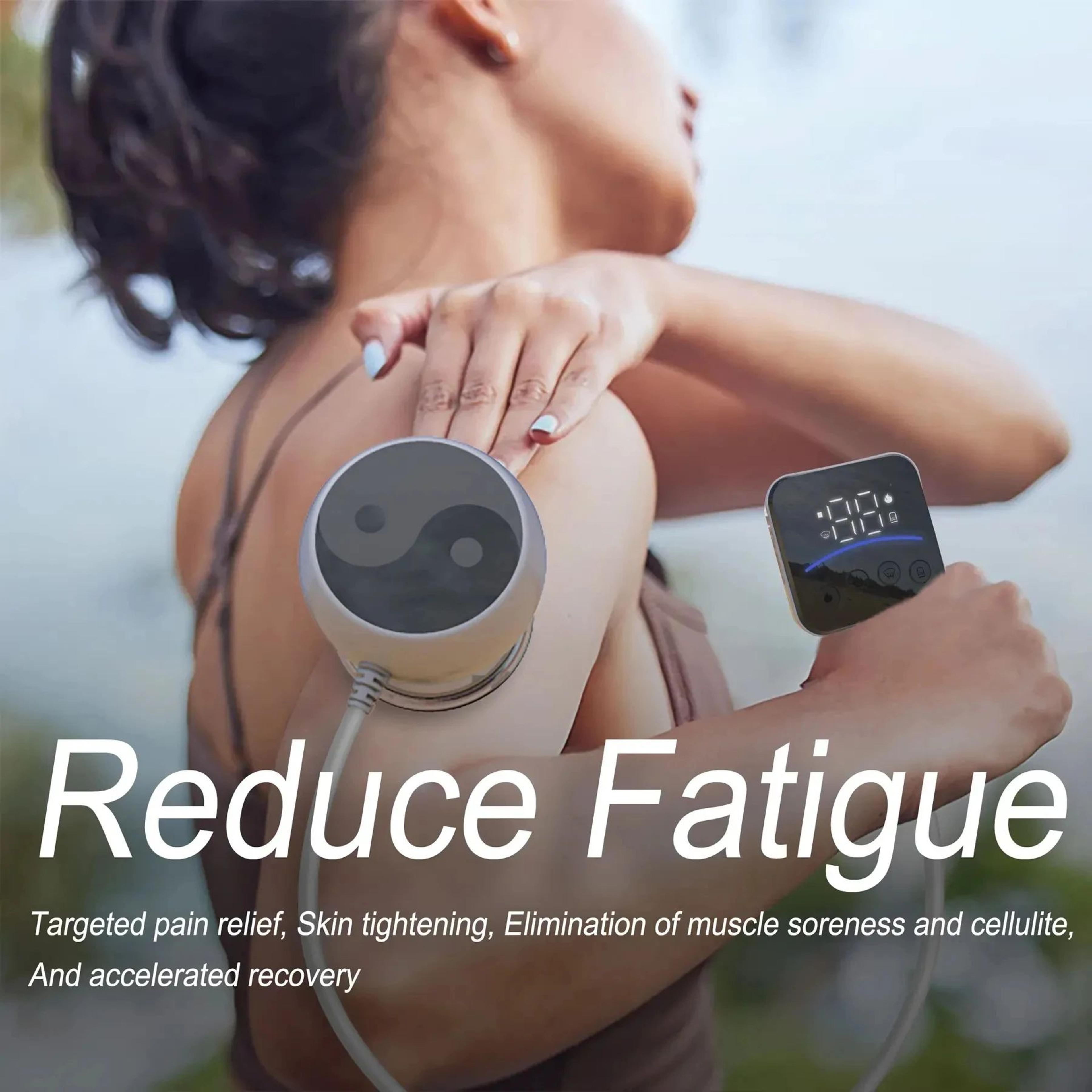 electric cupping massager smart vacuum cupping with visual remote control, heated suction, cable puller for pain relief