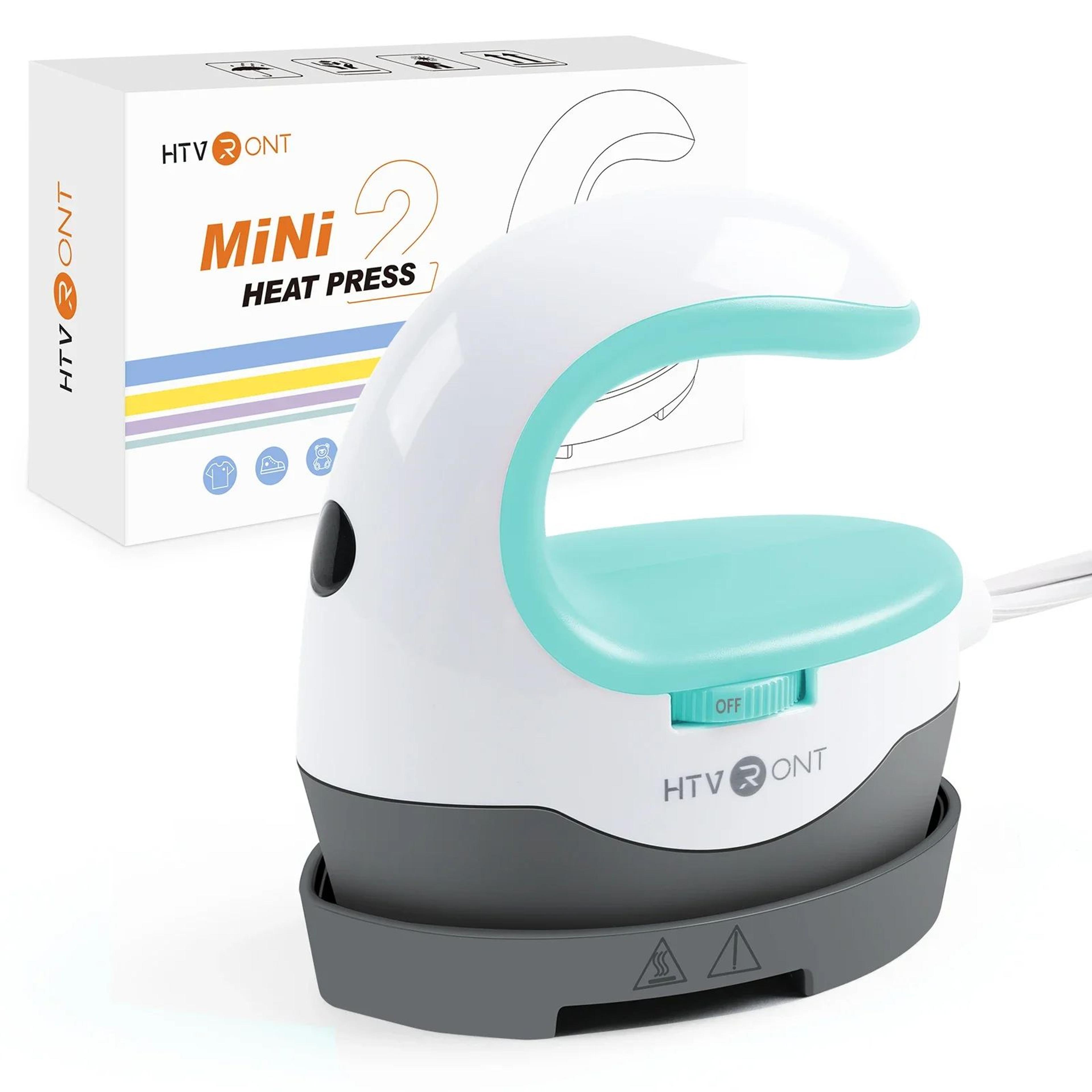 mini heat press machine for clothes, hats, shoes, auto easy heat transfer iron on tool for vinyl, diy projects & gifts