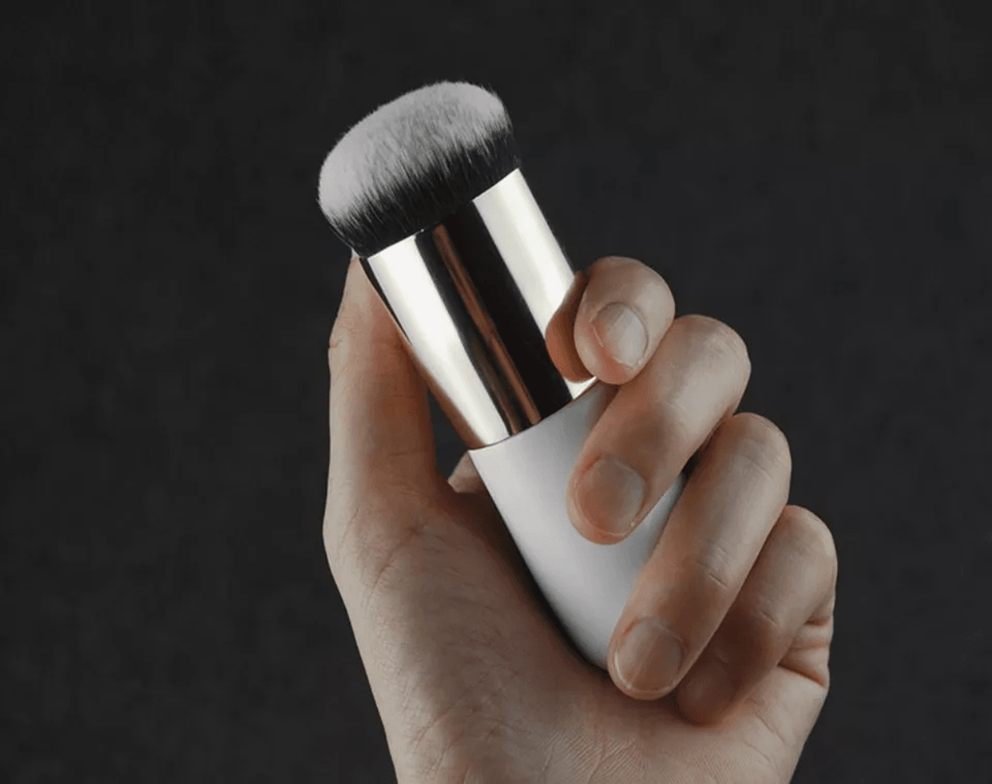 pro kabuki makeup brush, flat foundation, blush, contour & powder brush for smooth, streak-free application