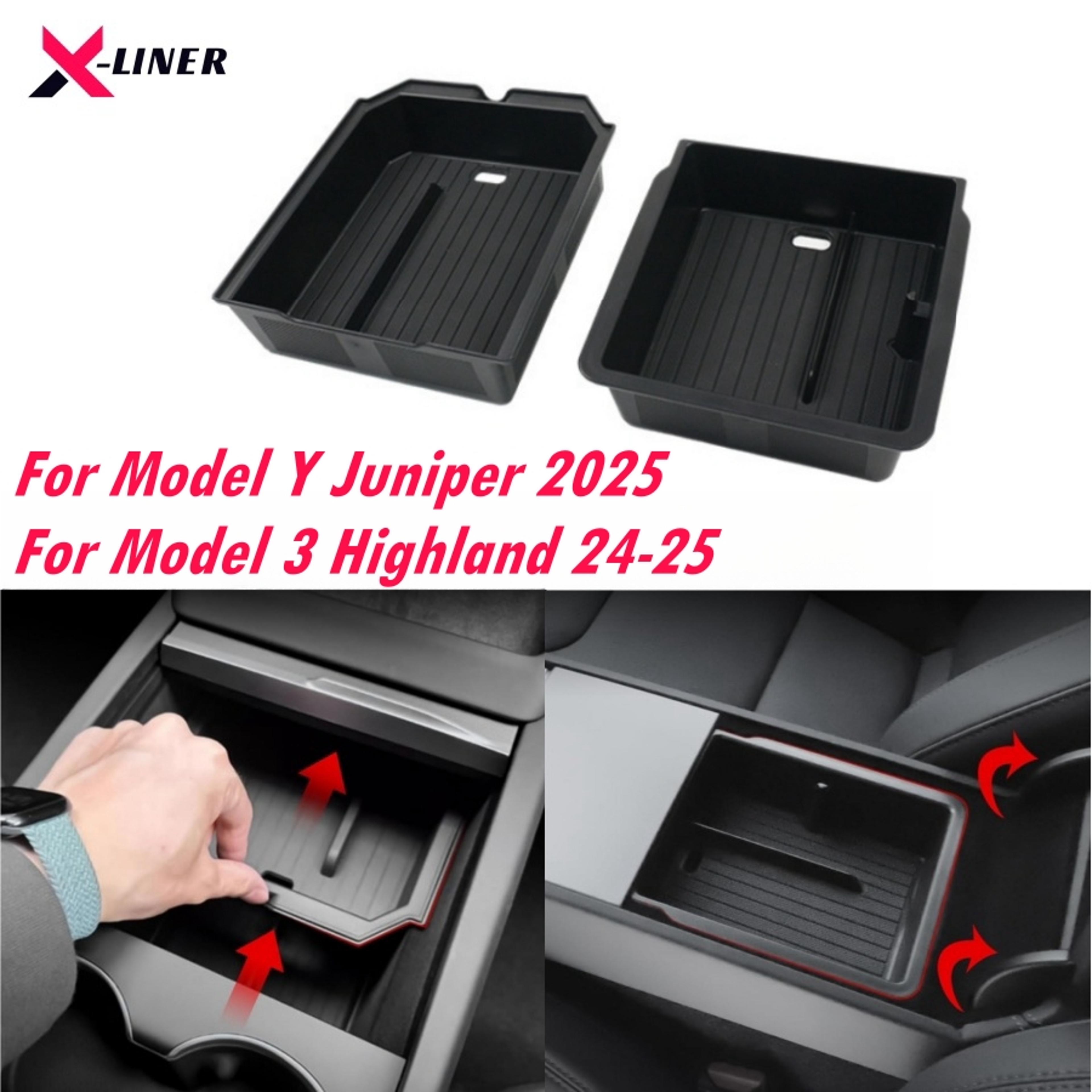 for tesla model y juniper & model 3 highland abs center console organizer tray armrest storage box accessories fot tesla