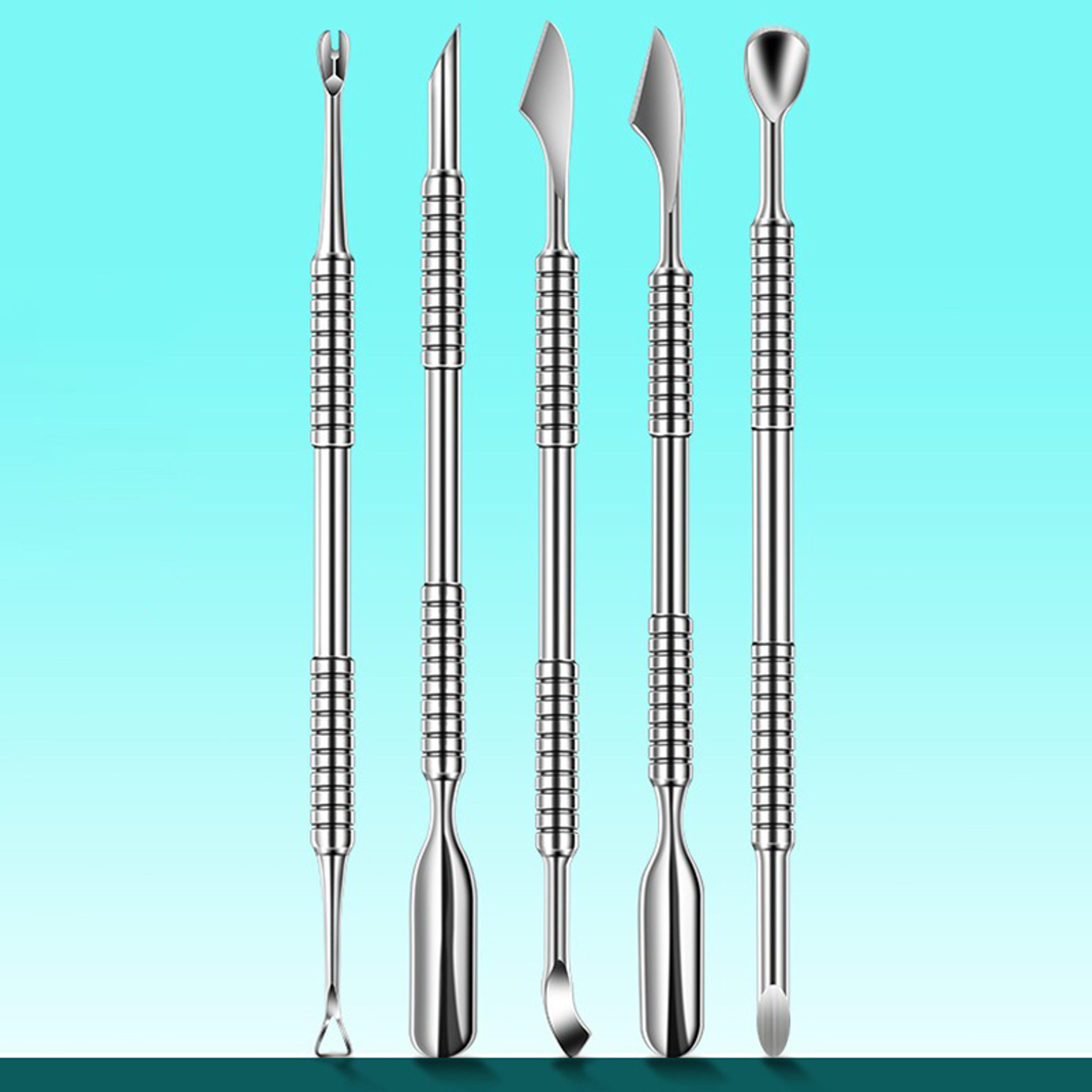 double-ended stainless steel cuticle pusher, nail manicure remover, professional sticks nail art tools for cuticle care