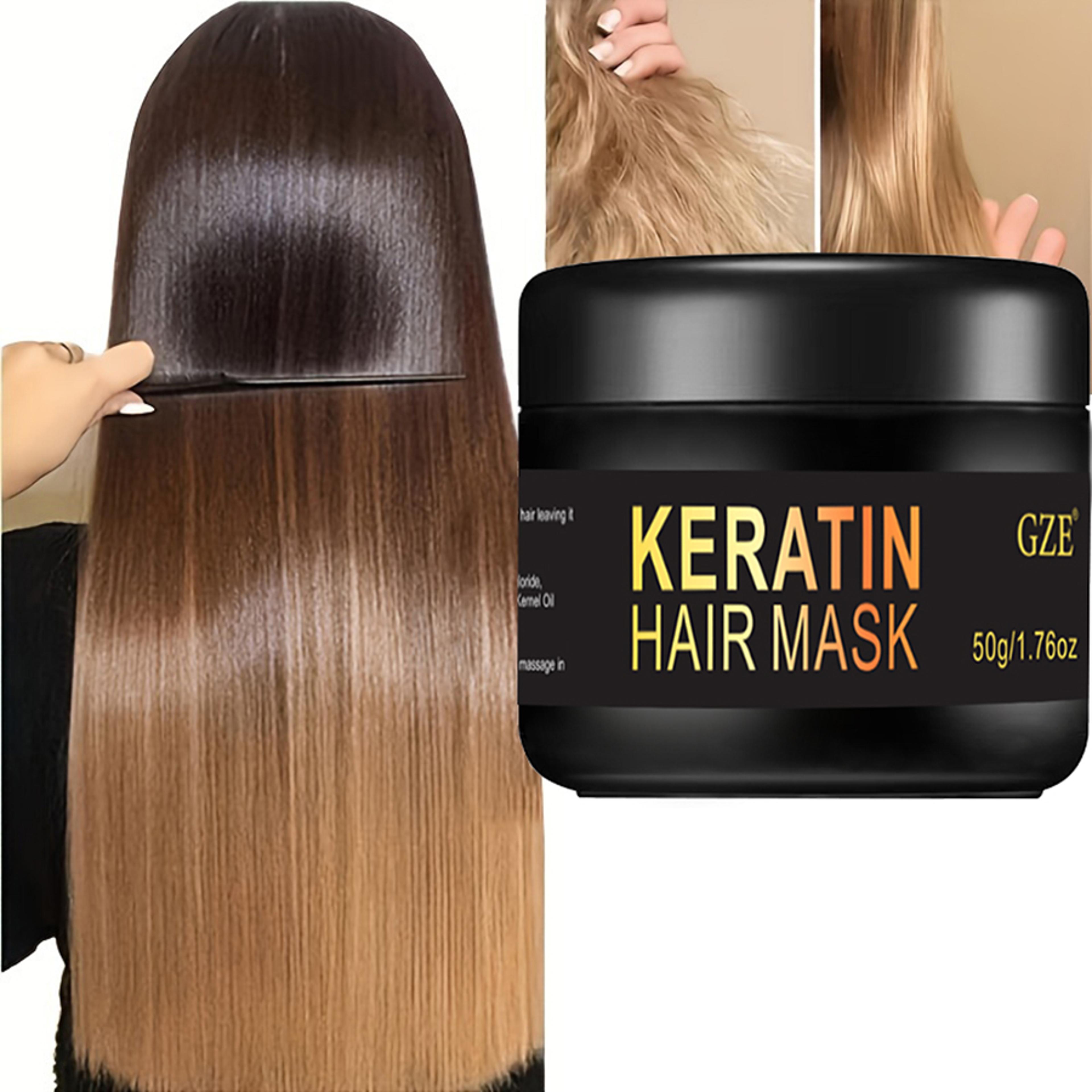 biotin protein with castor oil hair mask, vitamins keratin deep conditioner, repair treatment for dry damaged color hair