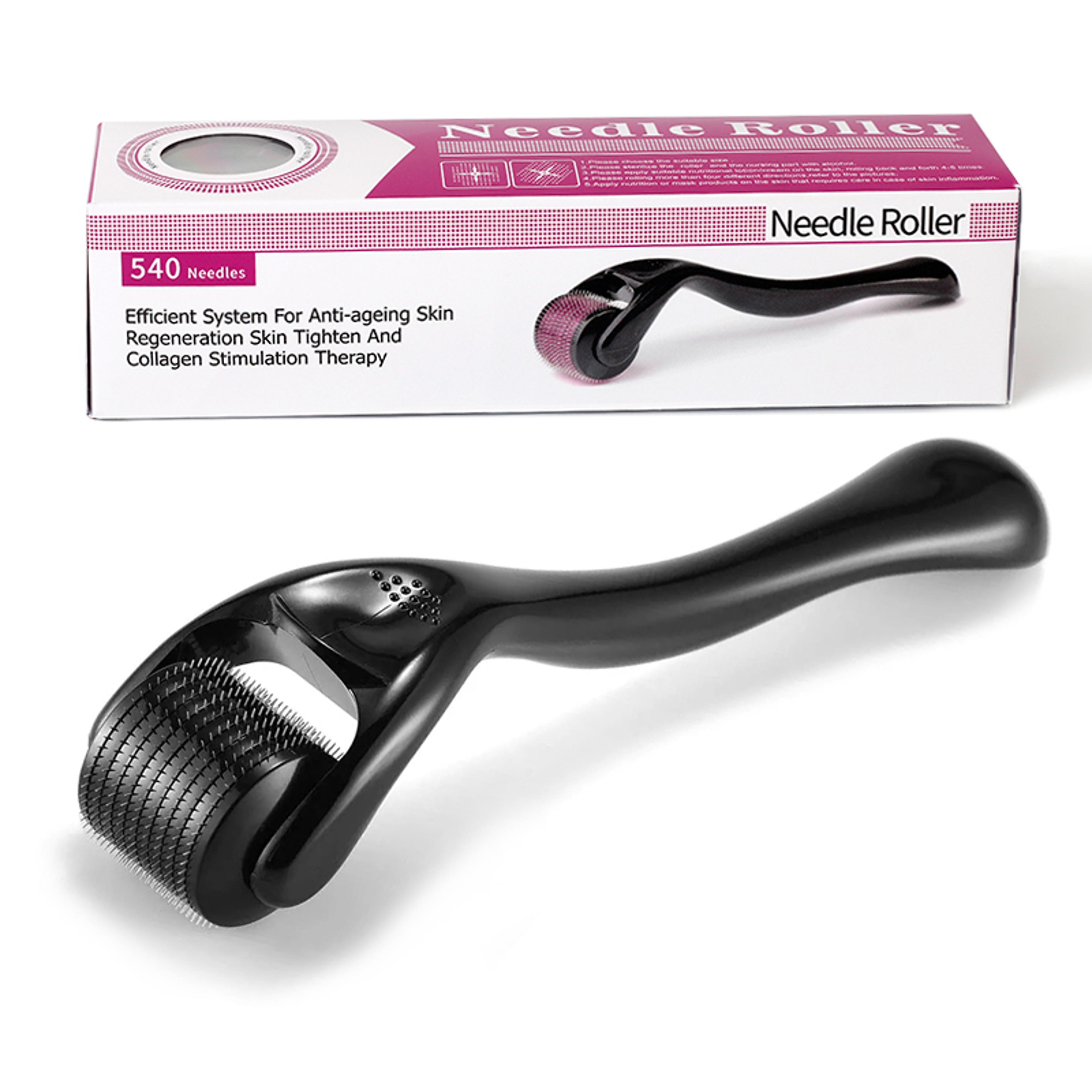 professional derma roller microneedle roller for face and beard, skin rejuvenation microneedling roller for women men