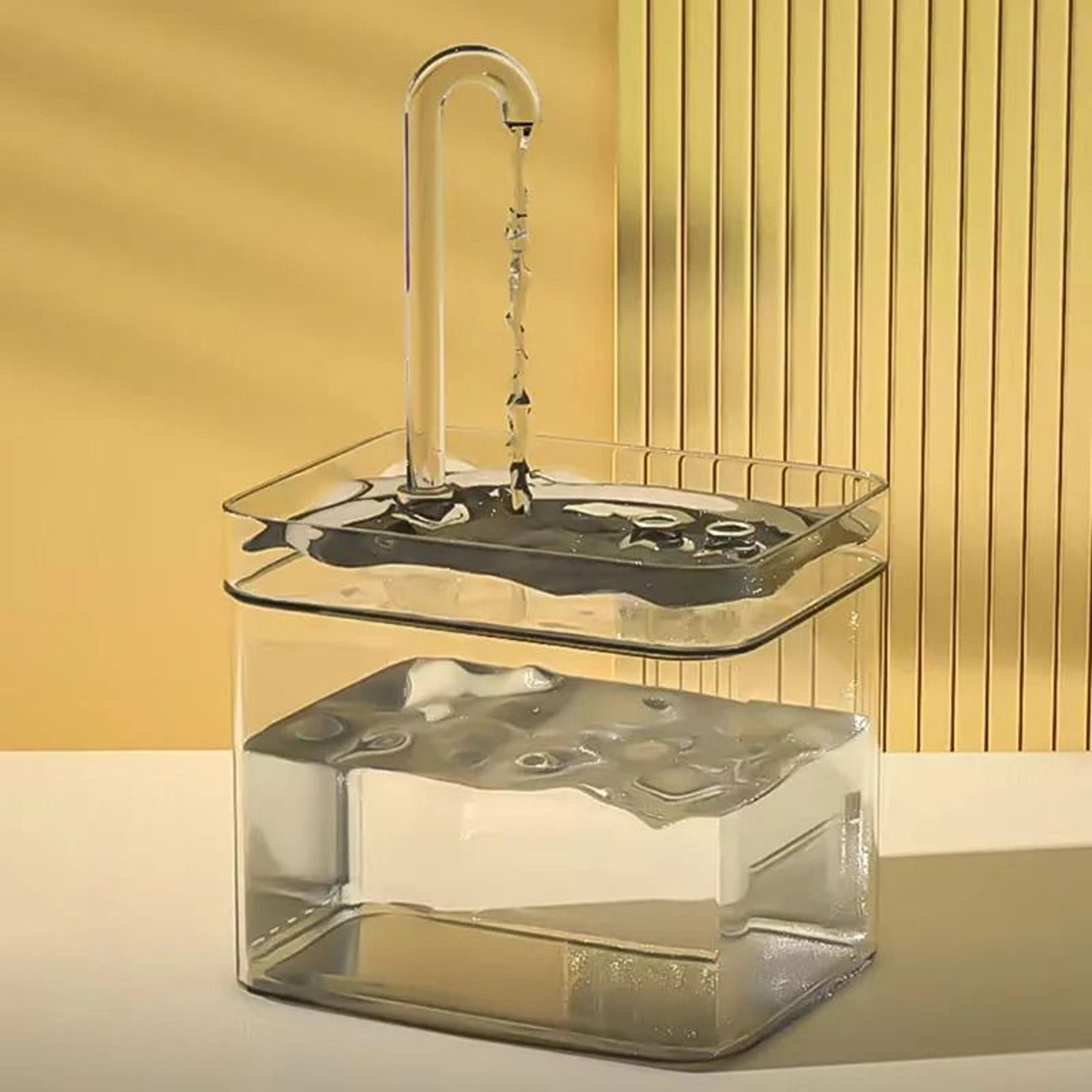 ultra-quiet smart automatic cat water fountain with 1.5l capacity and recirculating filtration