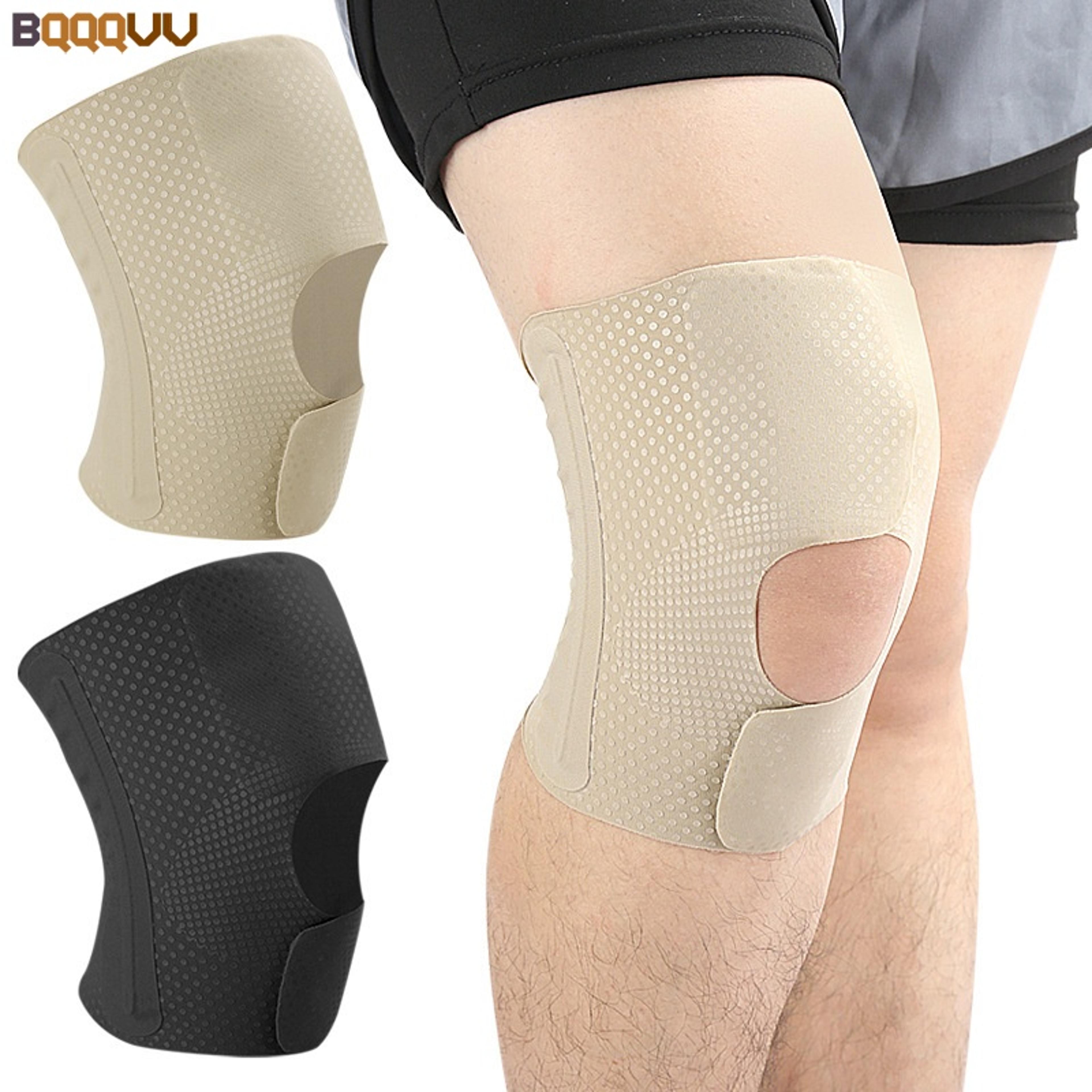 compression sleeve support with side stabilizers, lightweight & breathable knee brace men women injury recover support