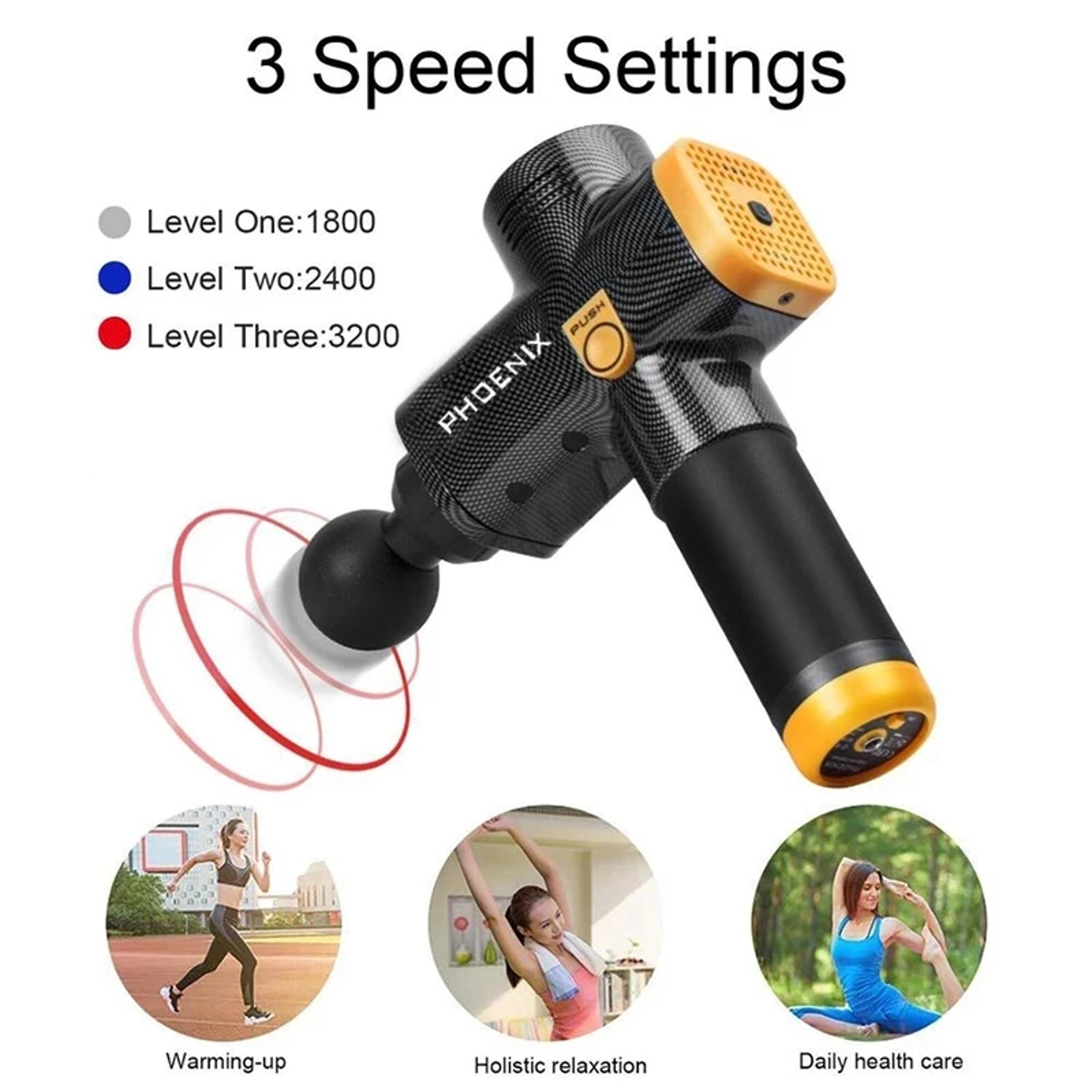 deep phoenix a2 body massager for muscle & back pain relief, exercising, relaxing, slimming shaping massage gun