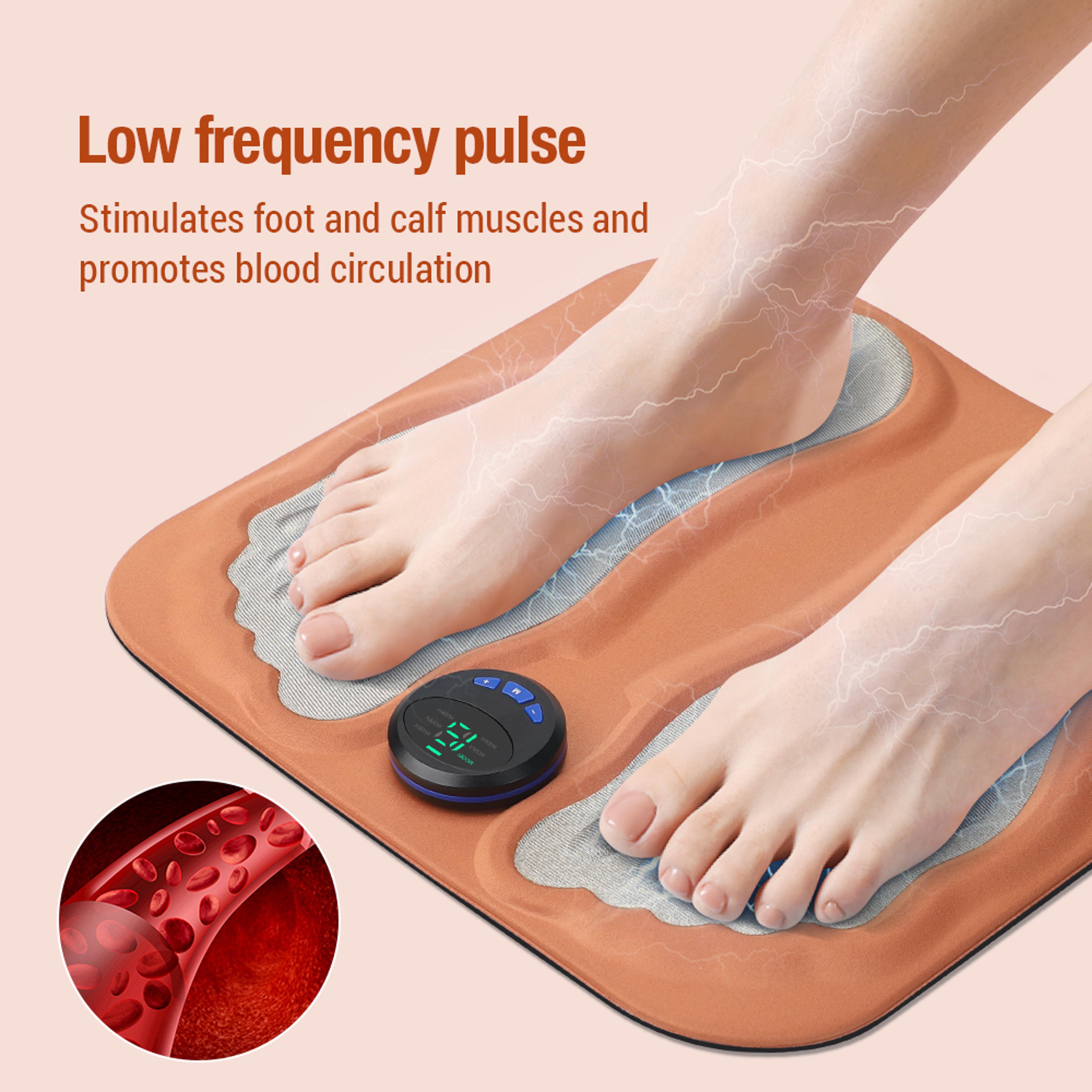 feet massager 3d smart foot massage pad, 6 modes 15 levels, relax muscles improve blood circulation slim legs