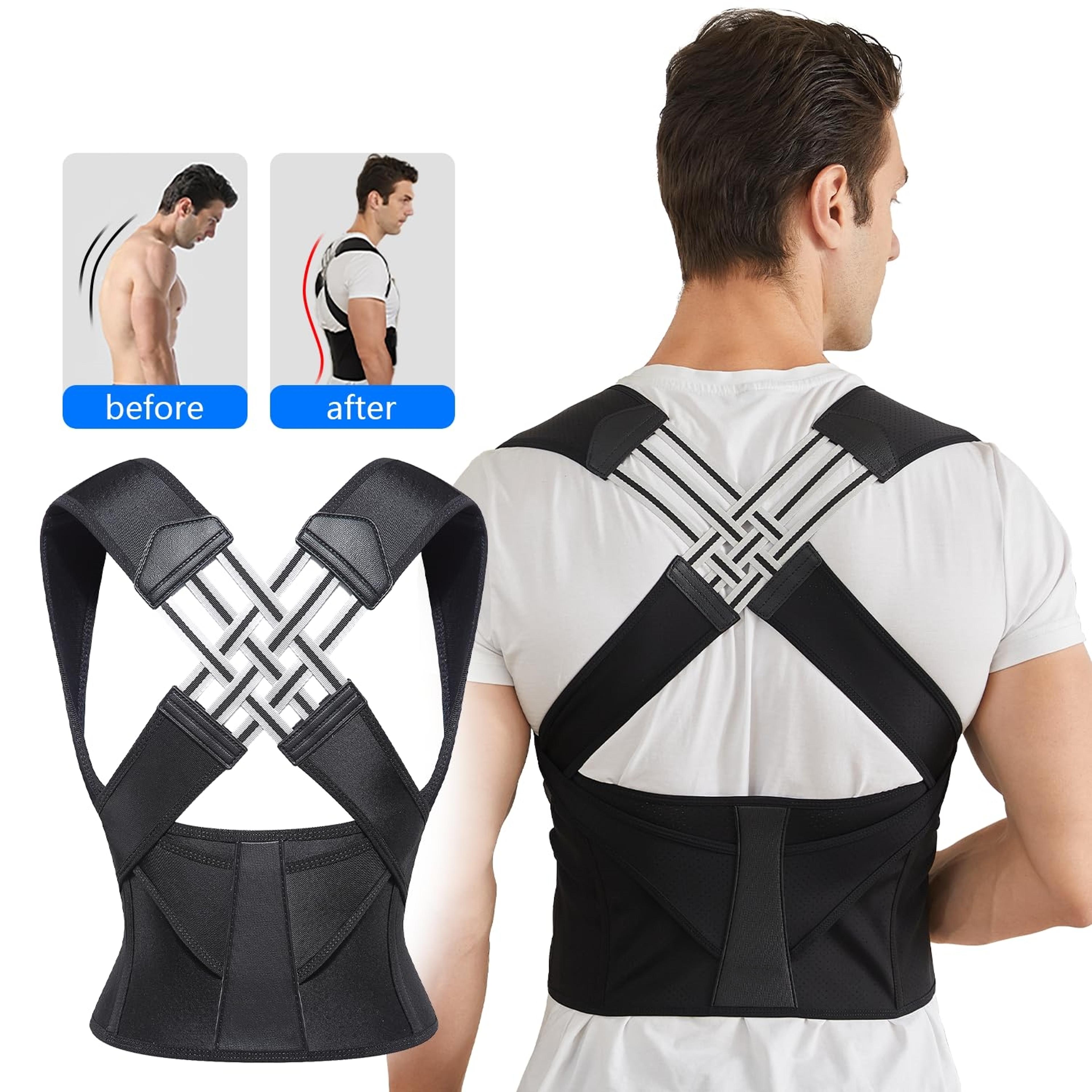 adjustable shoulder straightener, full back support, back brace posture corrector for women and men pain relief upper