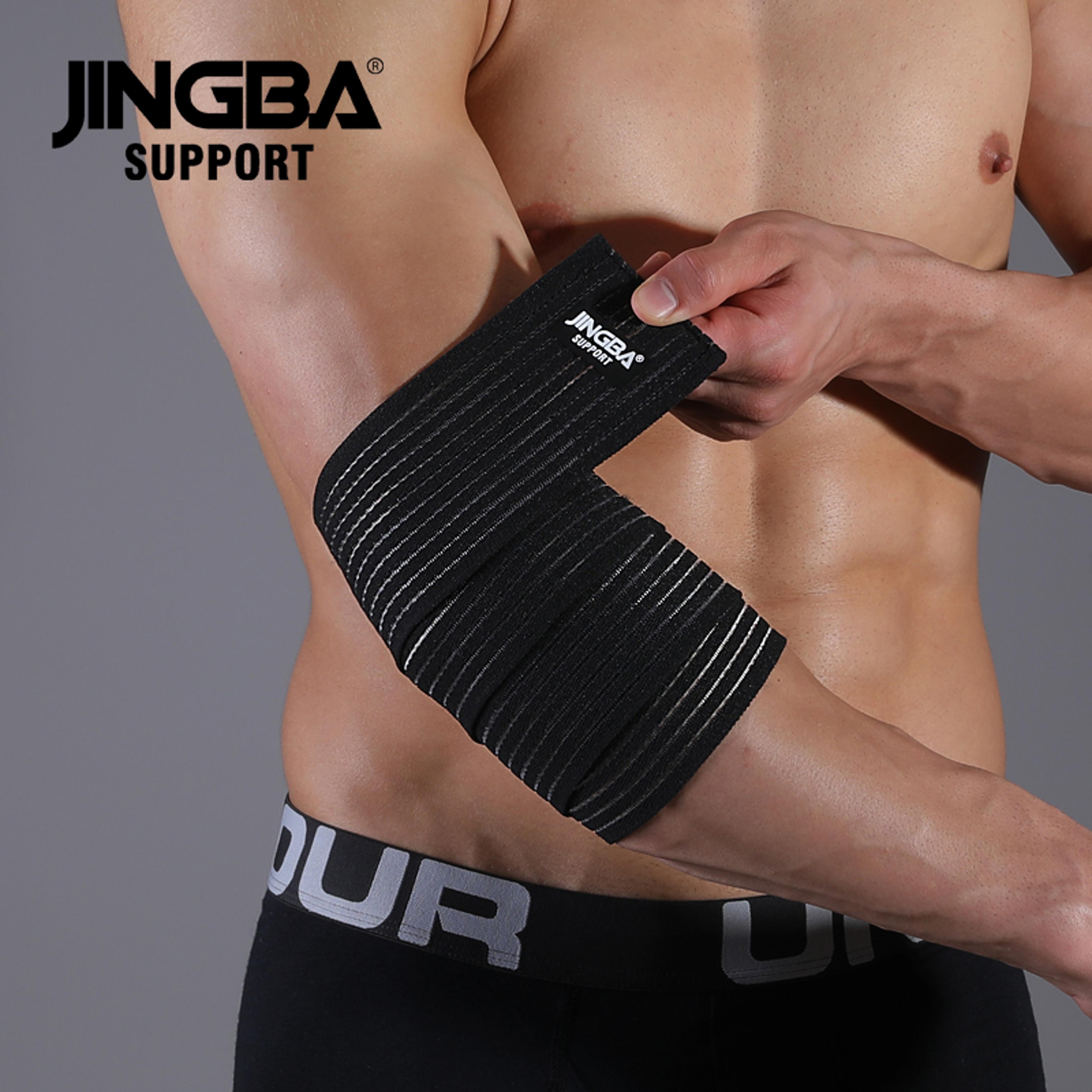 fitness bodybuilding training support elbow pads, adjustable elbow protector with elastic straps for weightlifting