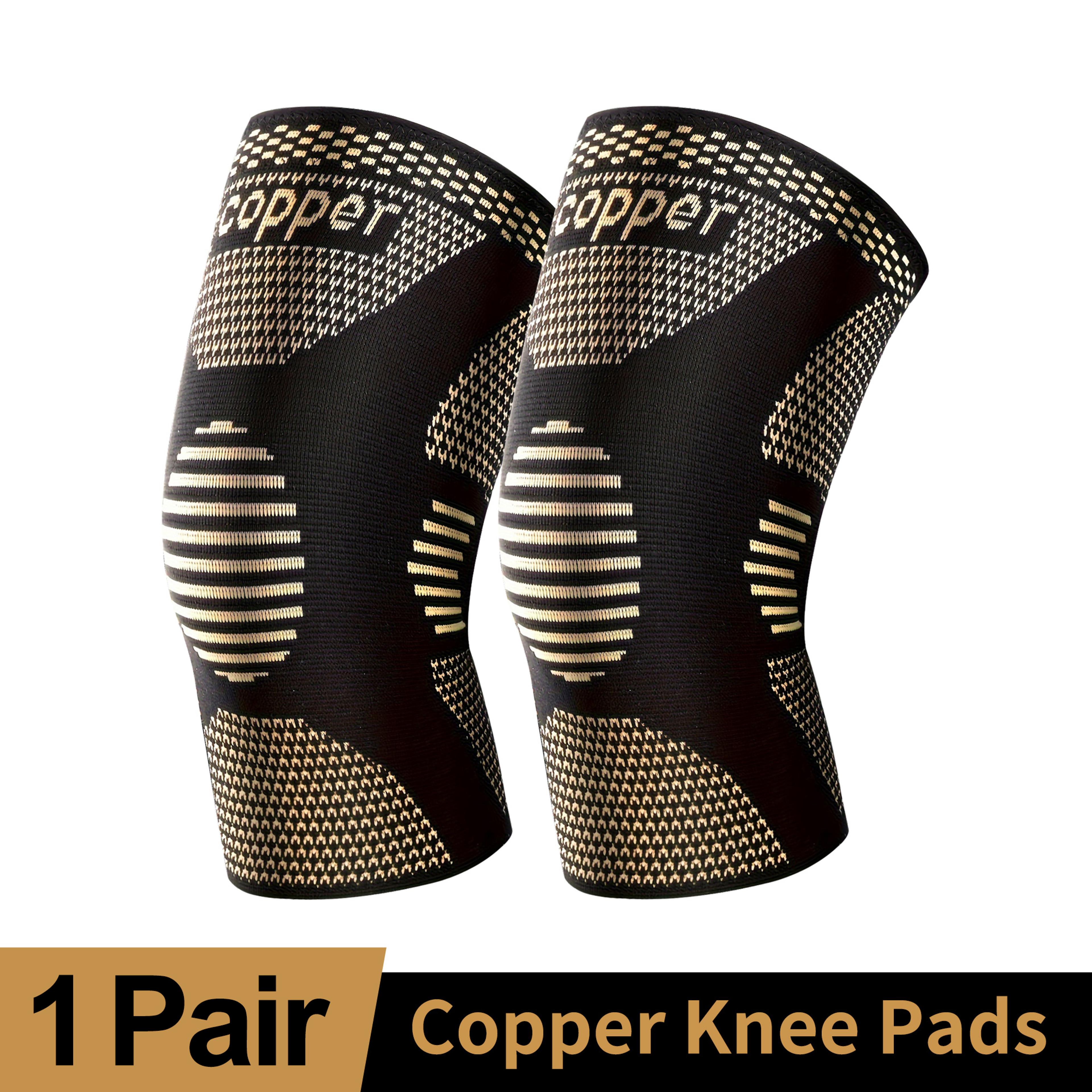 copper ion sports knee pads, non-slip basketball fitness & running brace, breathable outdoor support
