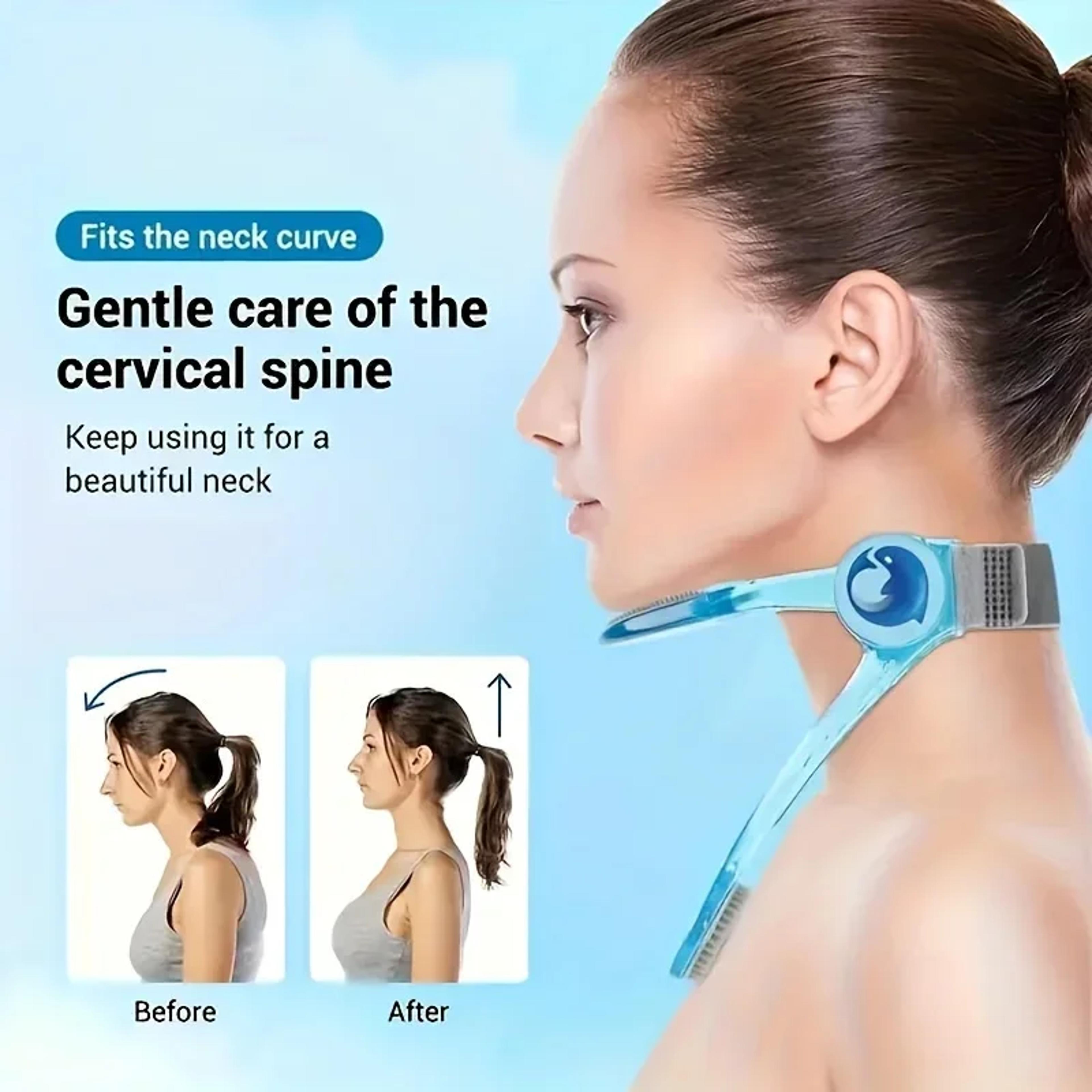 cervical support neck brace, pp material adjustable with elastic pads anti-sagging straps improve posture