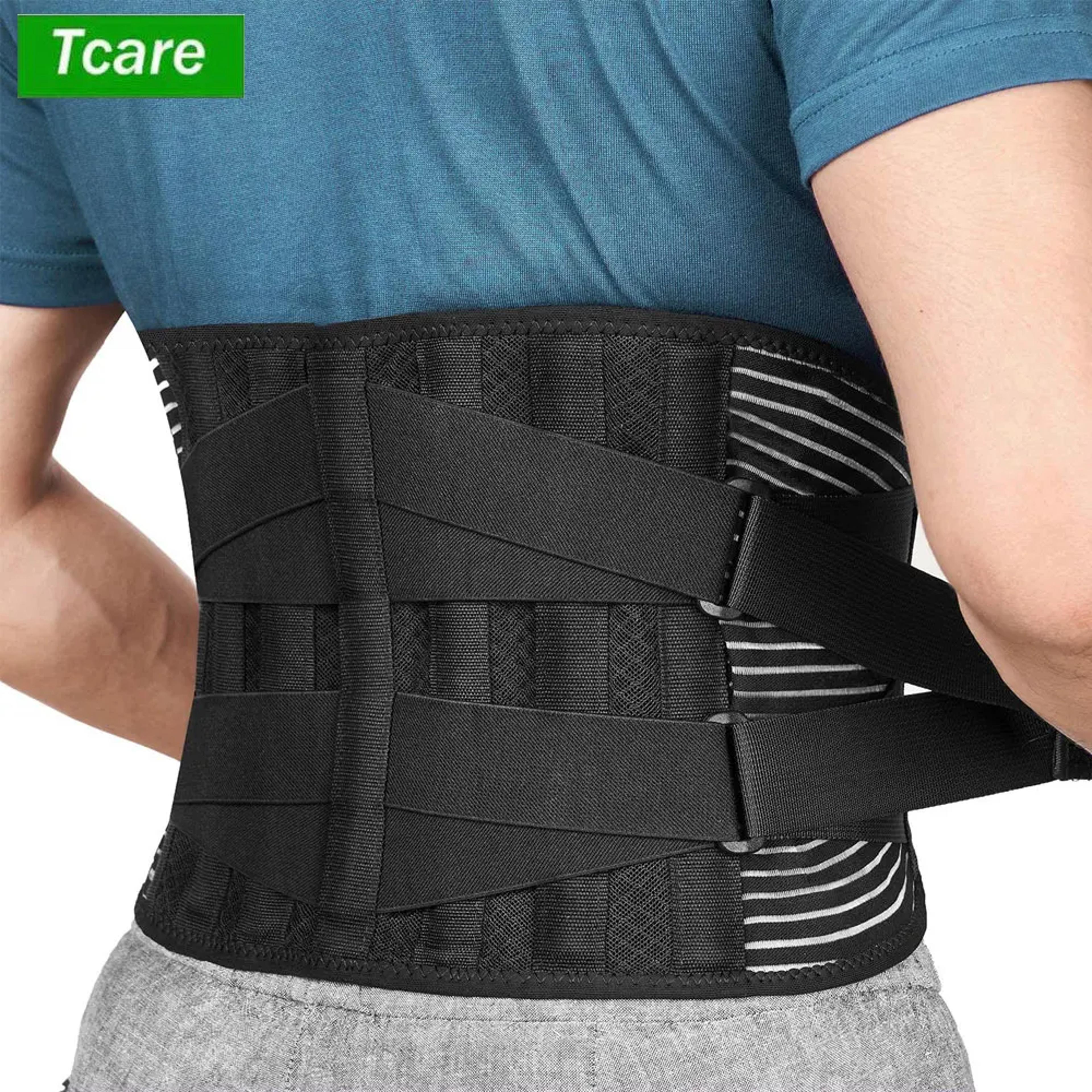anti-skid lower back support belt with 6 stays, sports back braces for work, breathable back support for pain relief